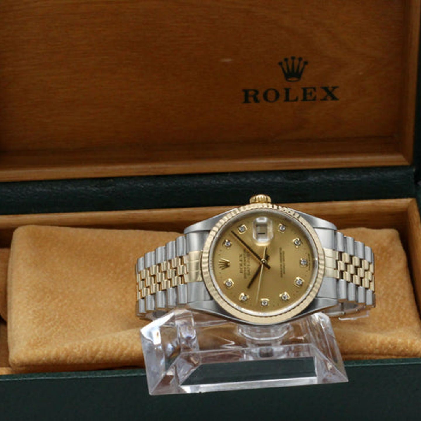 Rolex Datejust 36 16233 (2002) - Goud wijzerplaat 36mm Goud/Staal (3/7)