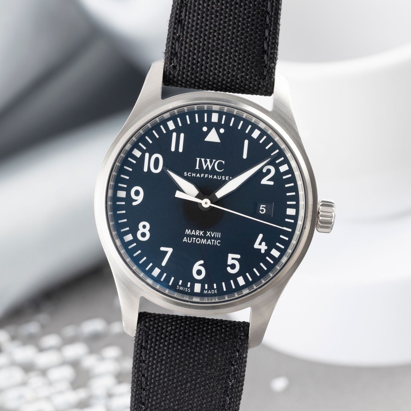 IWC Pilot Mark IW327001 (Onbekend (willekeurig serienummer)) - Zwart wijzerplaat 40mm Staal (3/8)