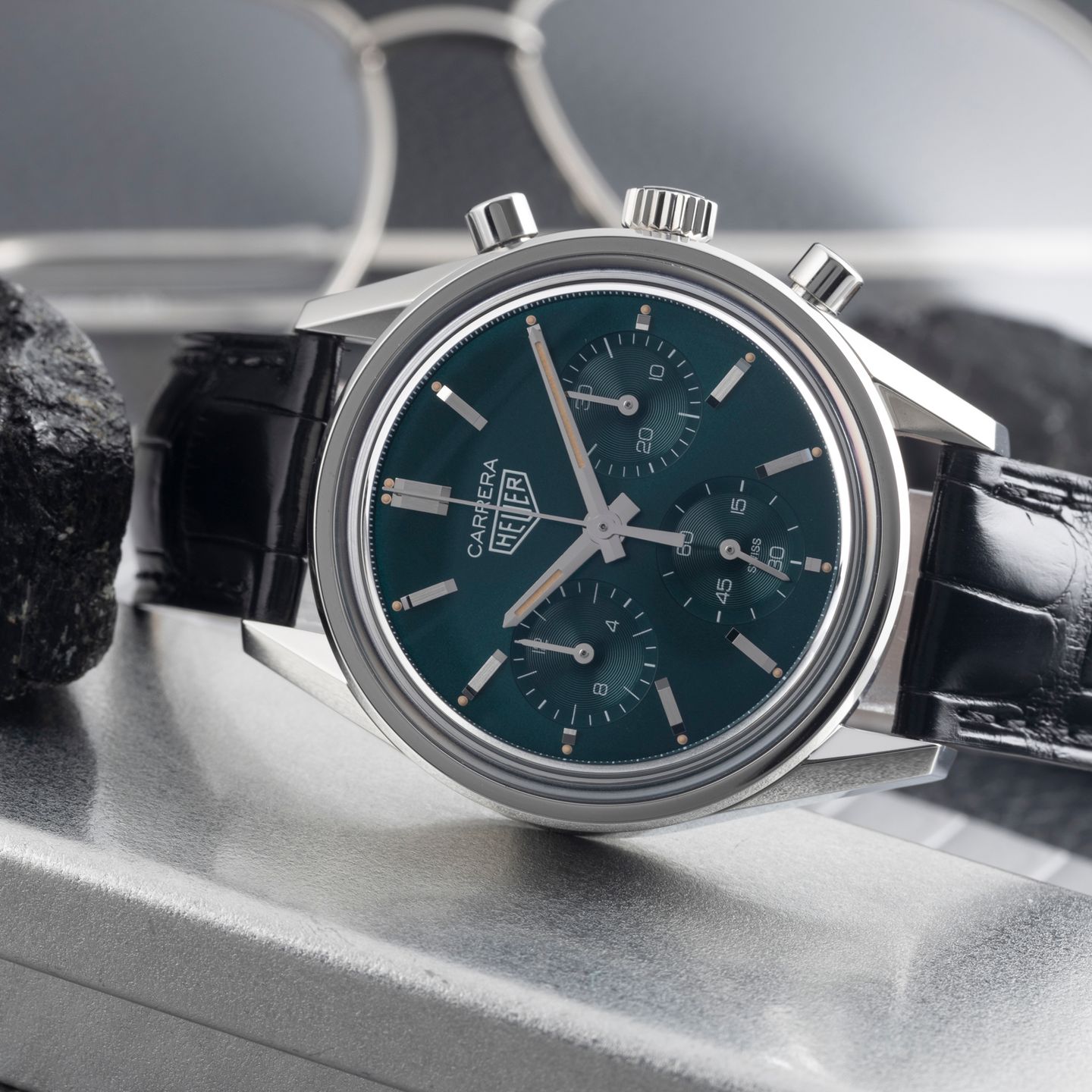 TAG Heuer Carrera CBK221F.FC6479 (Unknown (random serial)) - Green dial 39 mm Steel case (2/8)
