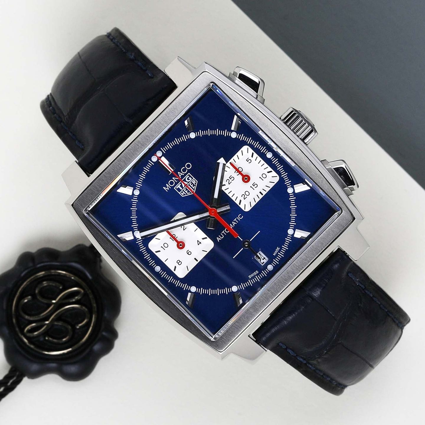 TAG Heuer Monaco CBL2111.FC6453 (2022) - Blauw wijzerplaat 39mm Staal (1/8)