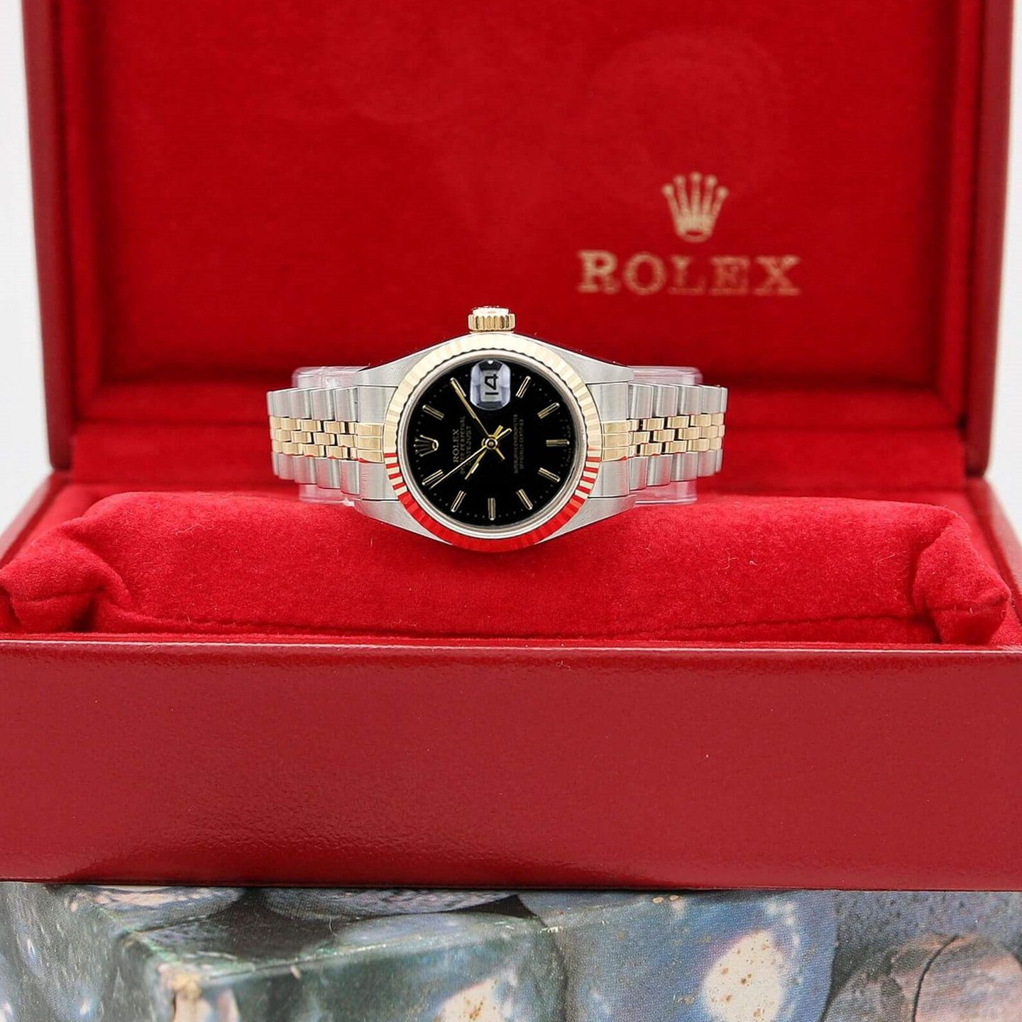 Rolex Lady-Datejust 69173 (Onbekend (willekeurig serienummer)) - Zwart wijzerplaat 26mm Goud/Staal (2/6)