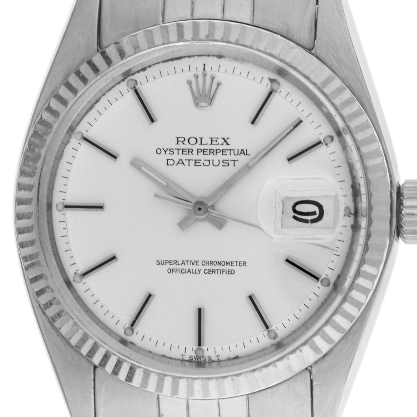 Rolex Datejust 1601 (1972) - Wit wijzerplaat 36mm Staal (1/8)
