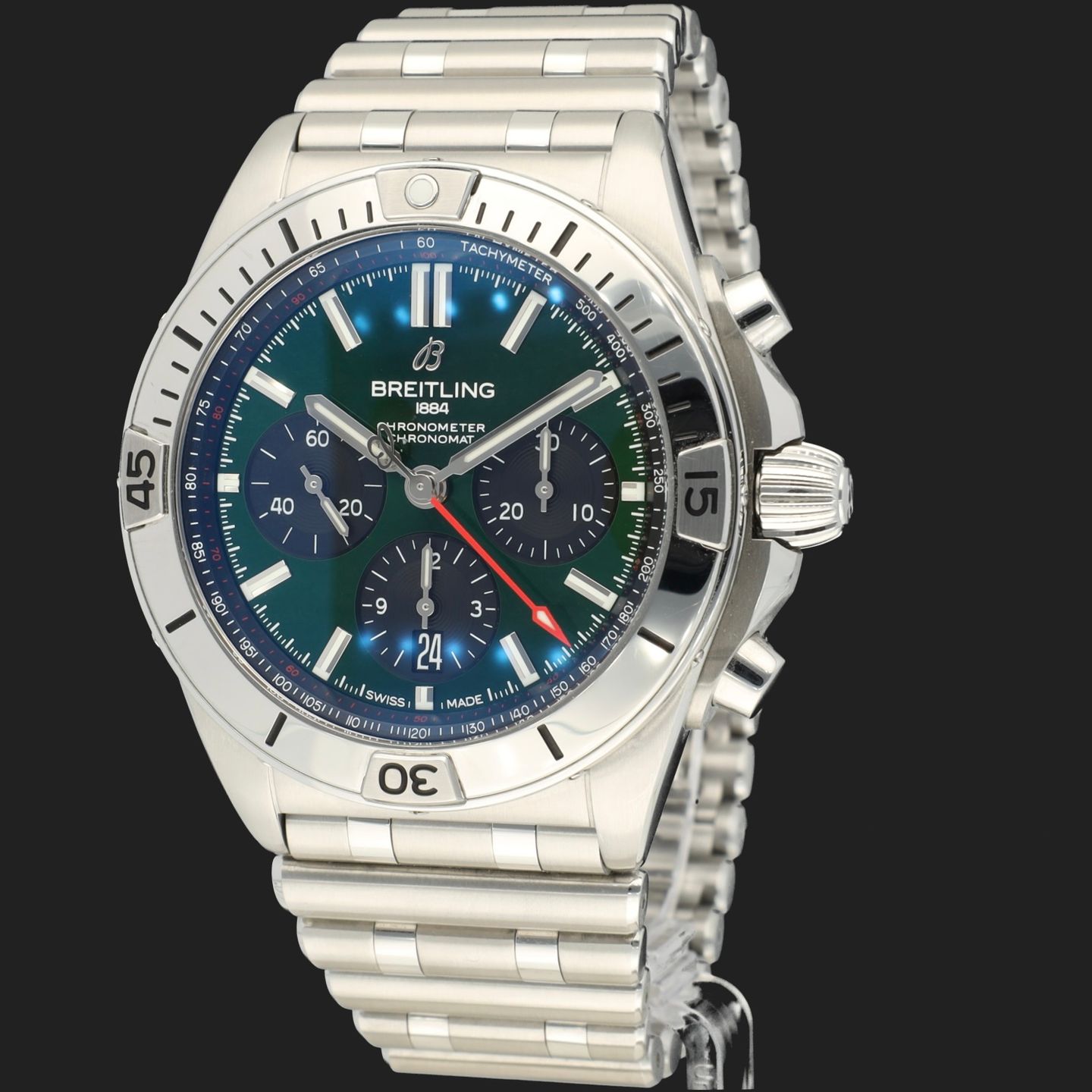 Breitling Chronomat 42 AB0134101L1A1 (2021) - Green dial 42 mm Steel case (1/8)