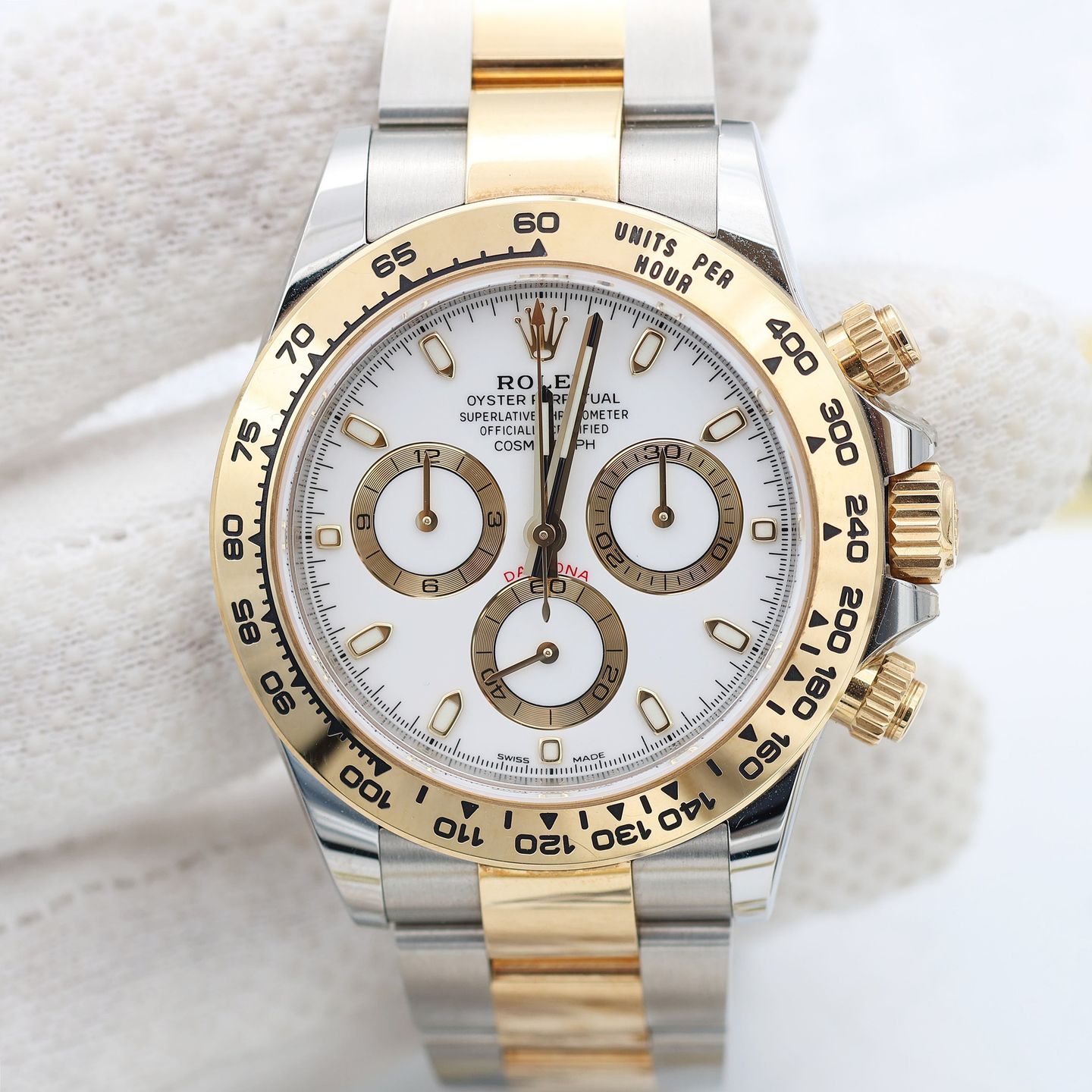 Rolex Daytona 116503 (Onbekend (willekeurig serienummer)) - Wit wijzerplaat 40mm Goud/Staal (7/8)
