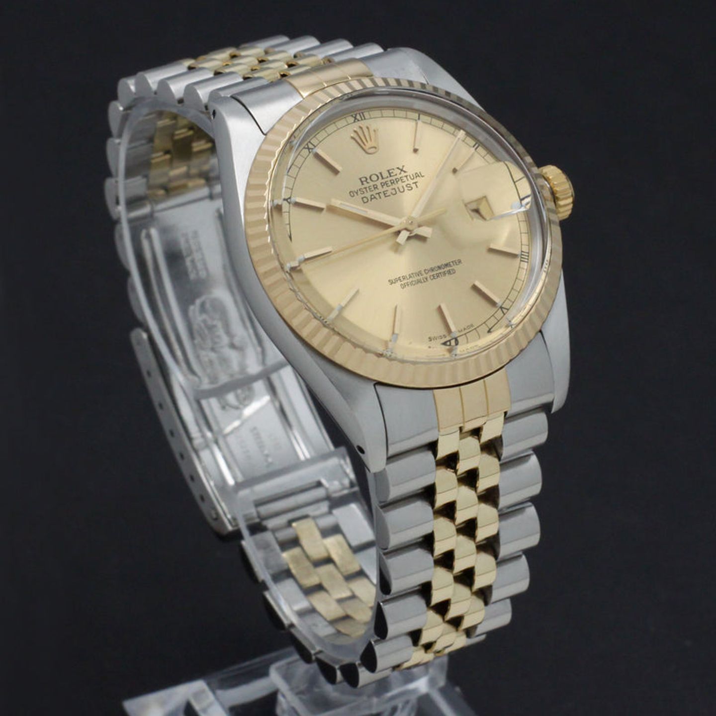 Rolex Datejust 36 16013 (1983) - Gold dial 36 mm Gold/Steel case (4/7)
