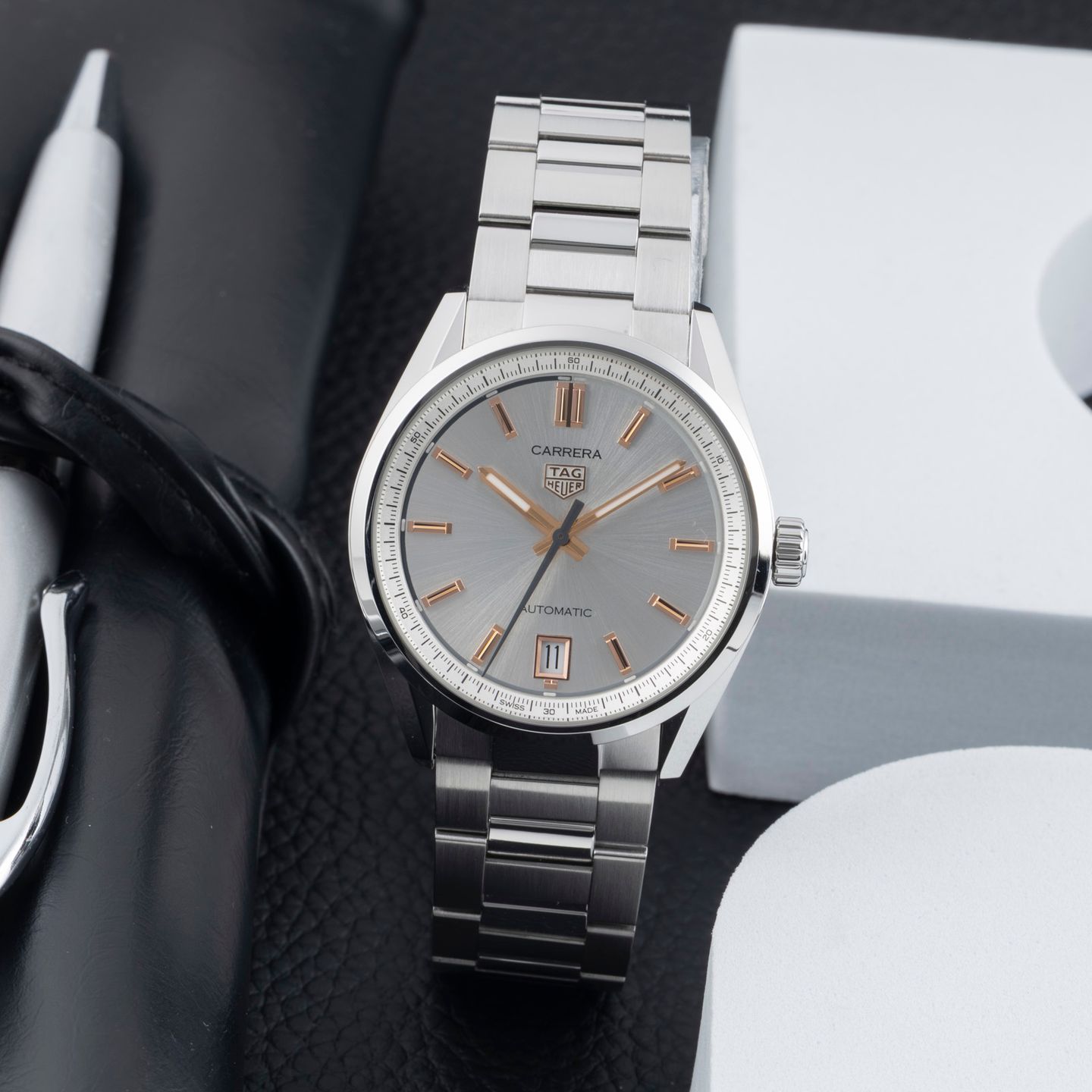 TAG Heuer Carrera Lady WBN2310.BA0001 (Unknown (random serial)) - Grey dial 36 mm Steel case (1/8)