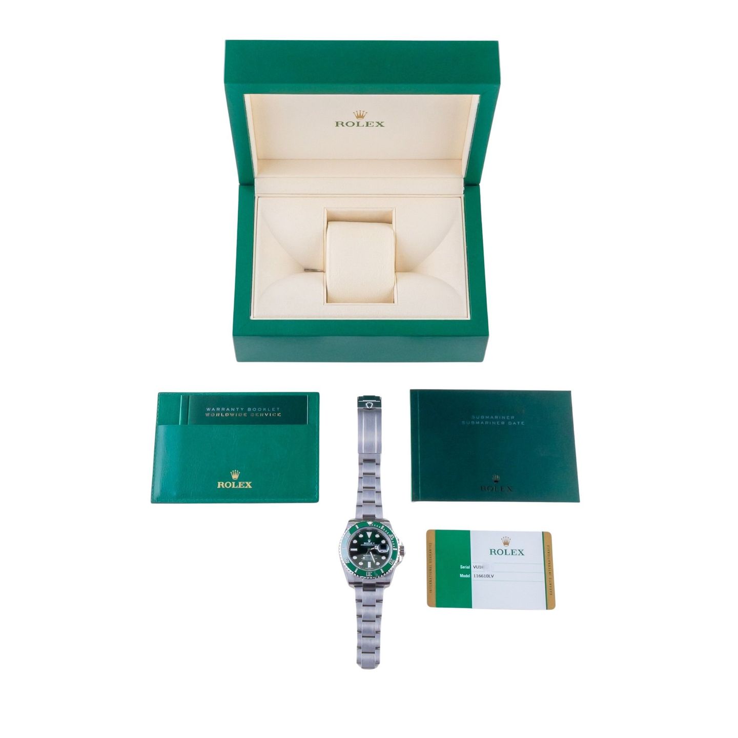 Rolex Submariner Date 116610LV (Onbekend (willekeurig serienummer)) - Groen wijzerplaat 40mm Staal (8/8)