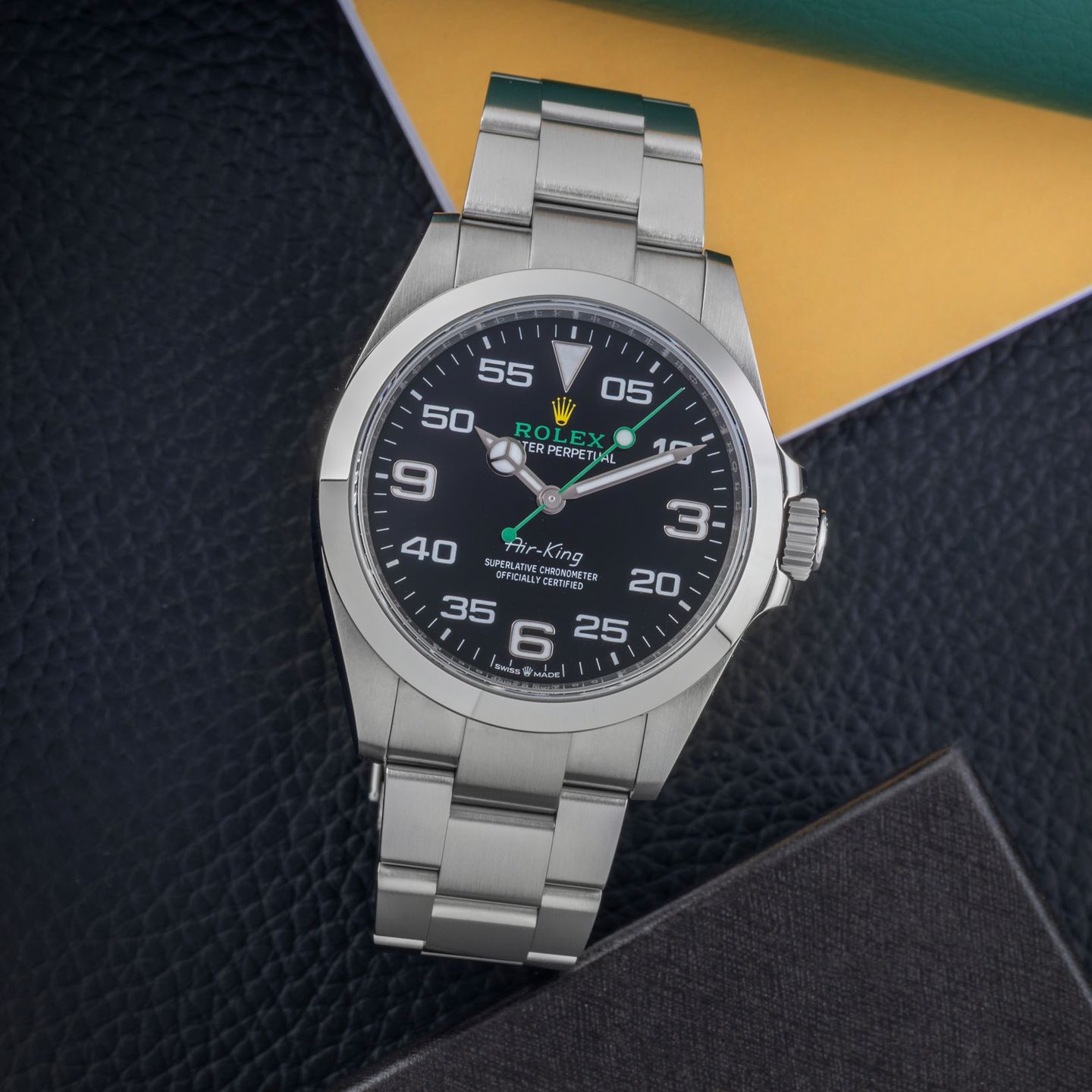 Rolex Air-King 126900 (Onbekend (willekeurig serienummer)) - Zwart wijzerplaat 40mm Staal (1/8)