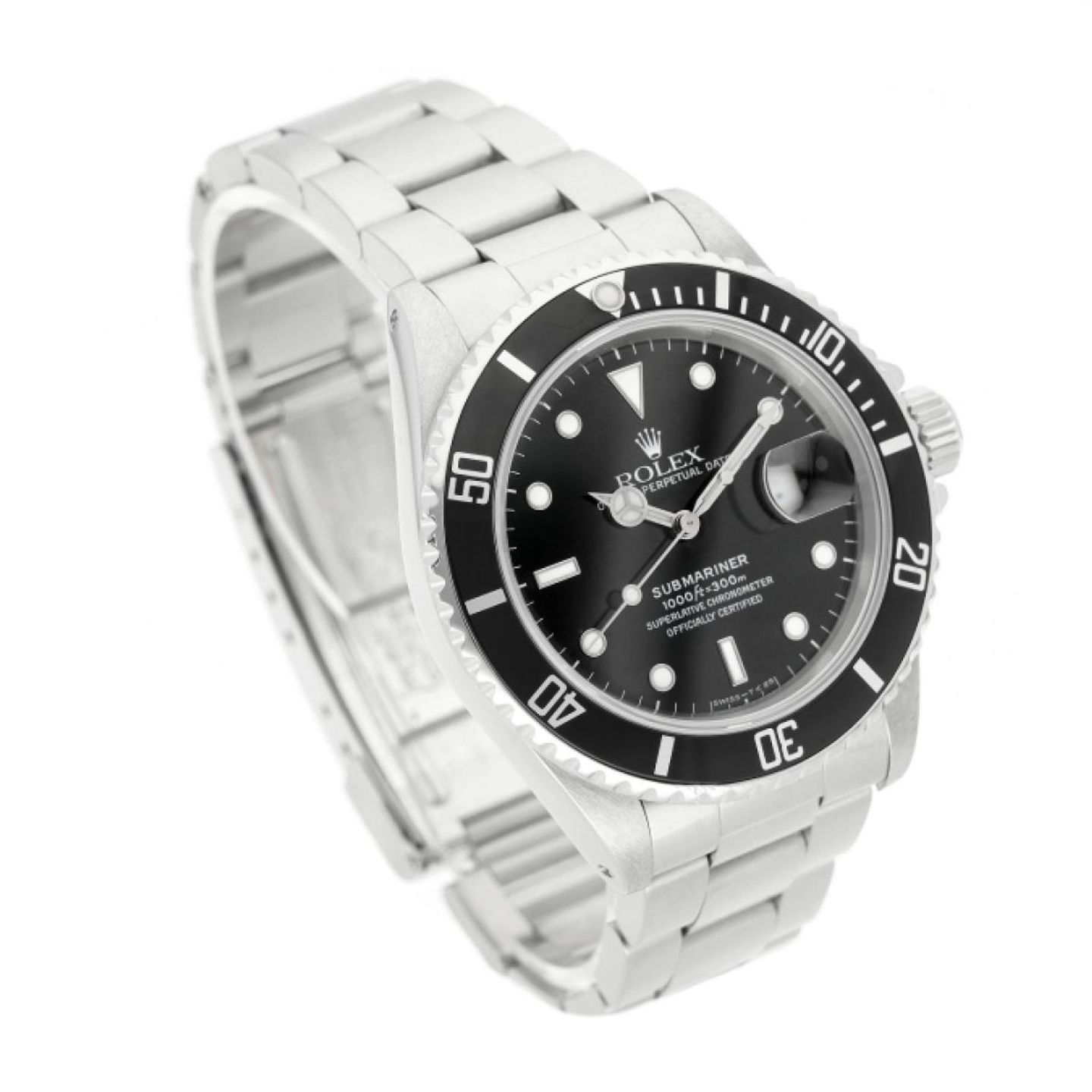 Rolex Submariner Date 16610 (1991) - Black dial 40 mm Steel case (3/4)