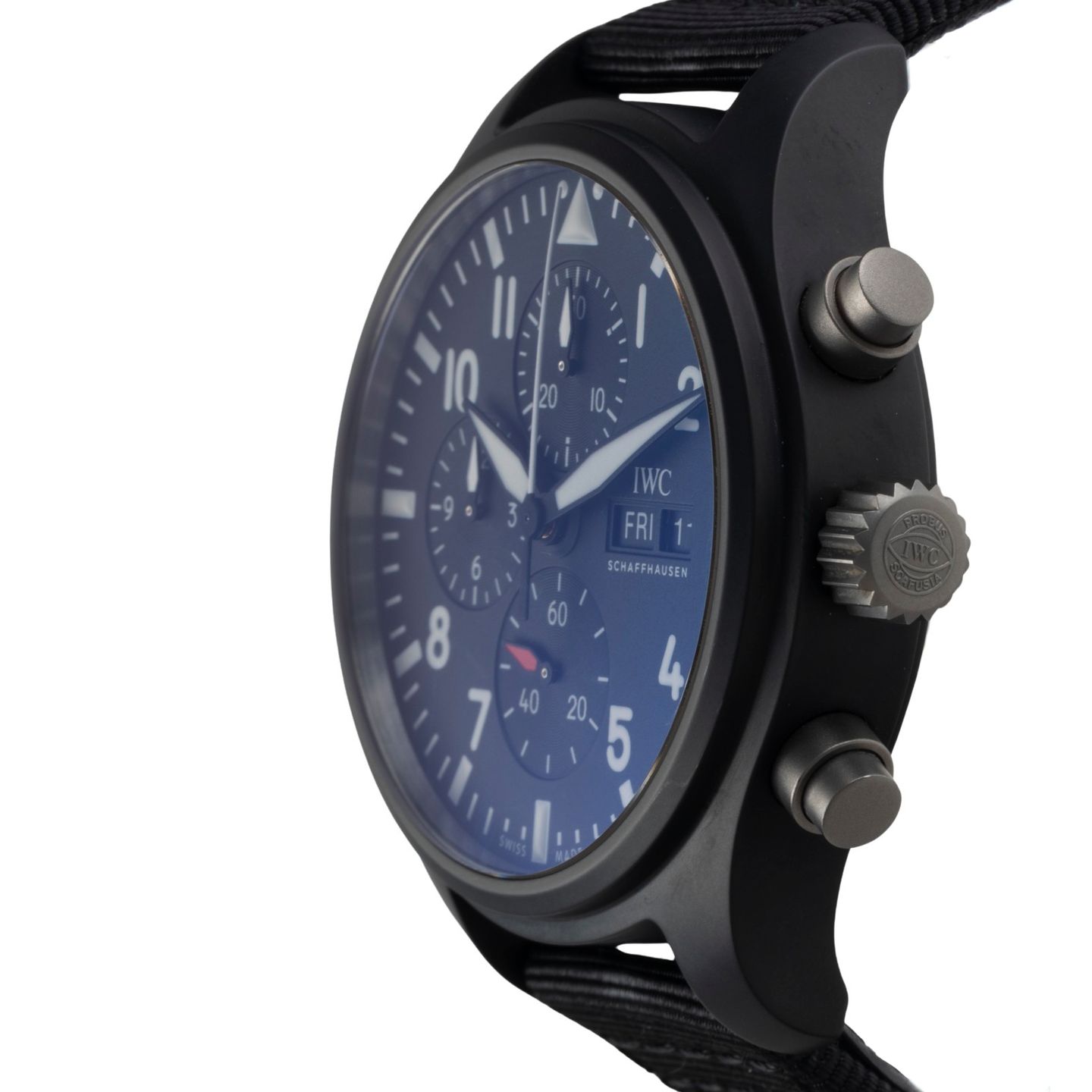 IWC Pilot Chronograph Top Gun IW389101 (Onbekend (willekeurig serienummer)) - Zwart wijzerplaat 45mm Keramiek (6/8)