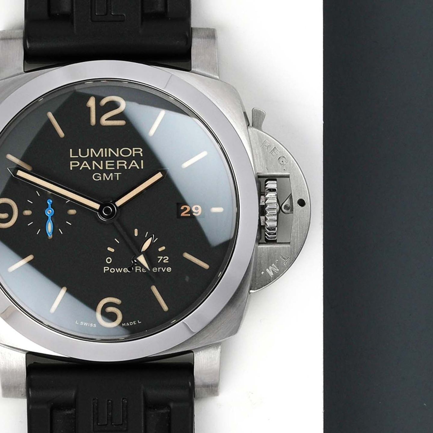 Panerai Luminor 1950 3 Days GMT Power Reserve Automatic PAM01321 (2020) - Black dial 44 mm Steel case (5/7)