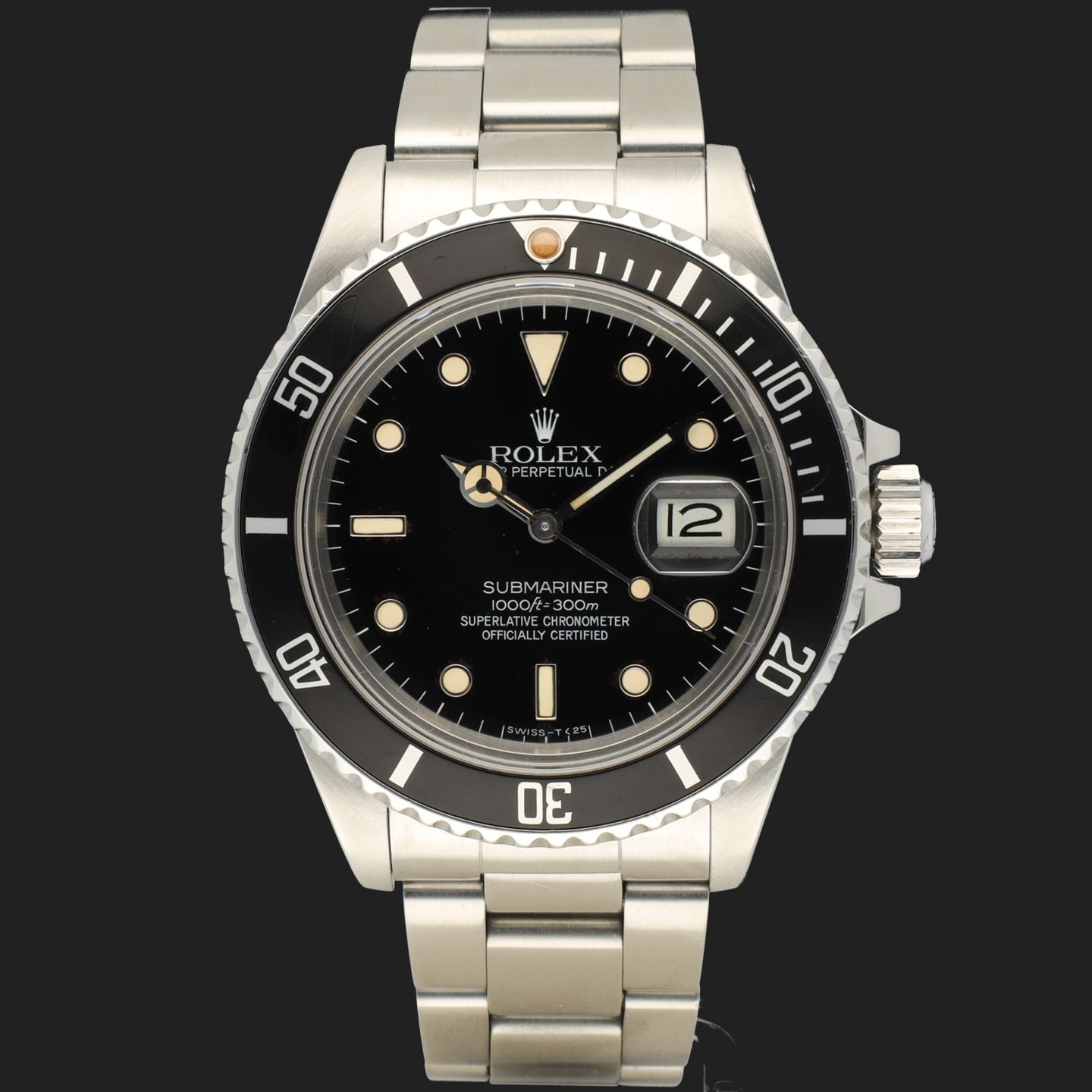 Rolex Submariner Date 16800 (1987) - Zwart wijzerplaat 40mm Staal (3/8)