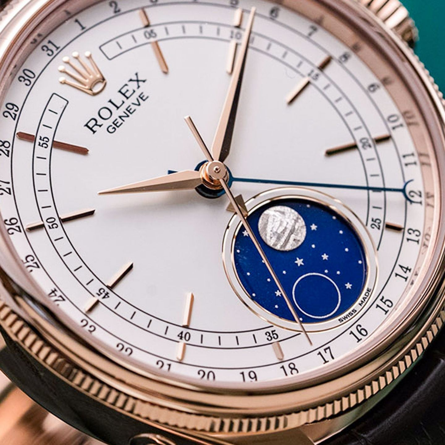 Rolex Cellini Moonphase 50535 (2019) - Wit wijzerplaat 39mm Roségoud (3/4)