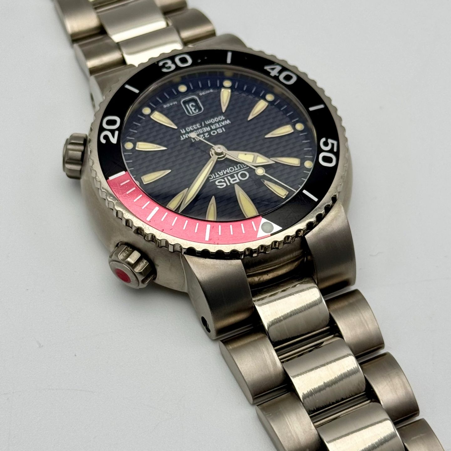 Oris Divers Titan 01 733 7541 7154-07 8 24 70PEB (2004) - Zwart wijzerplaat 44mm Titanium (8/10)