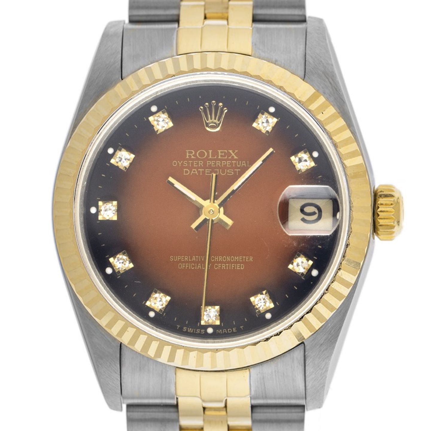Rolex Datejust 31 68273 (1988) - Red dial 31 mm Gold/Steel case (1/8)