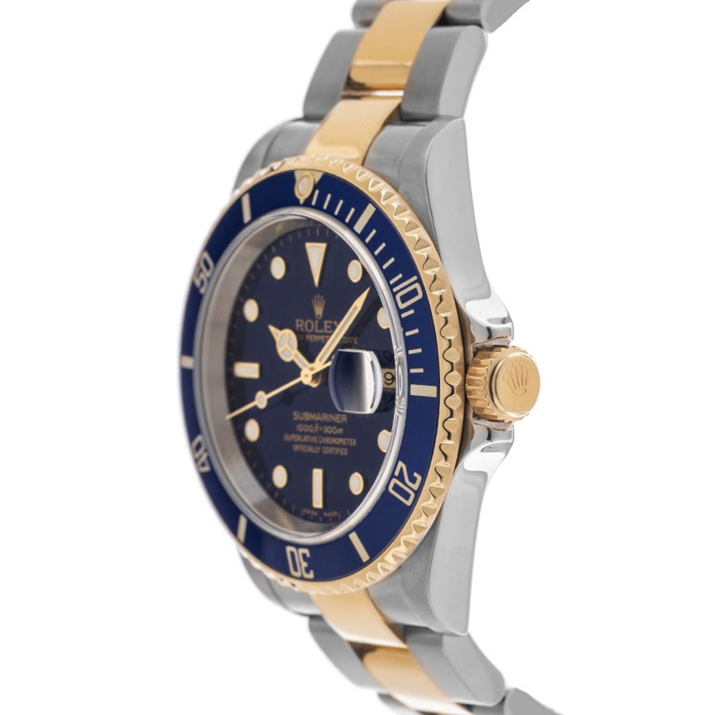 Rolex Submariner Date 16613 (2005) - Blue dial 40 mm Gold/Steel case (4/8)