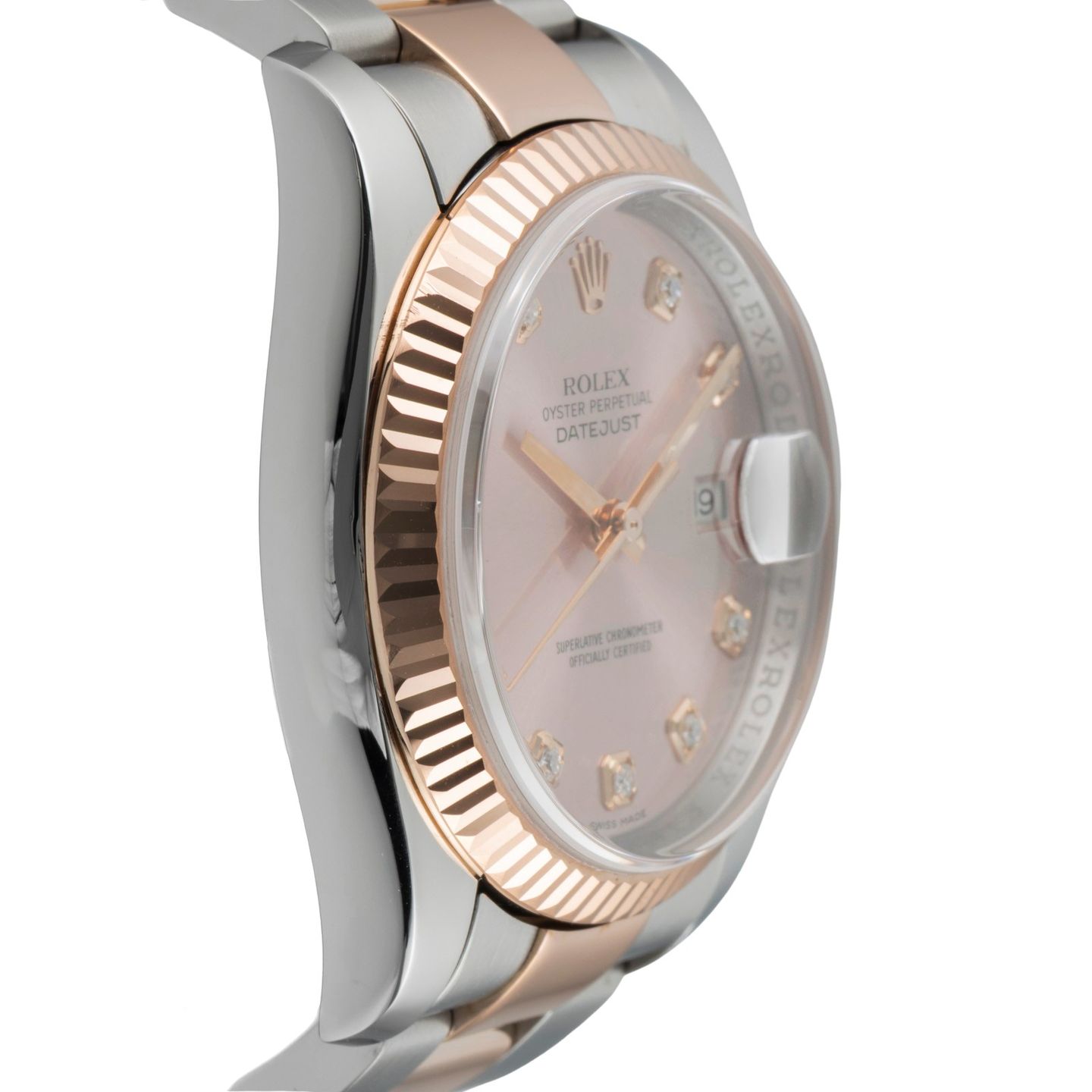 Rolex Datejust 36 116231 (2010) - Pink dial 36 mm Gold/Steel case (7/8)