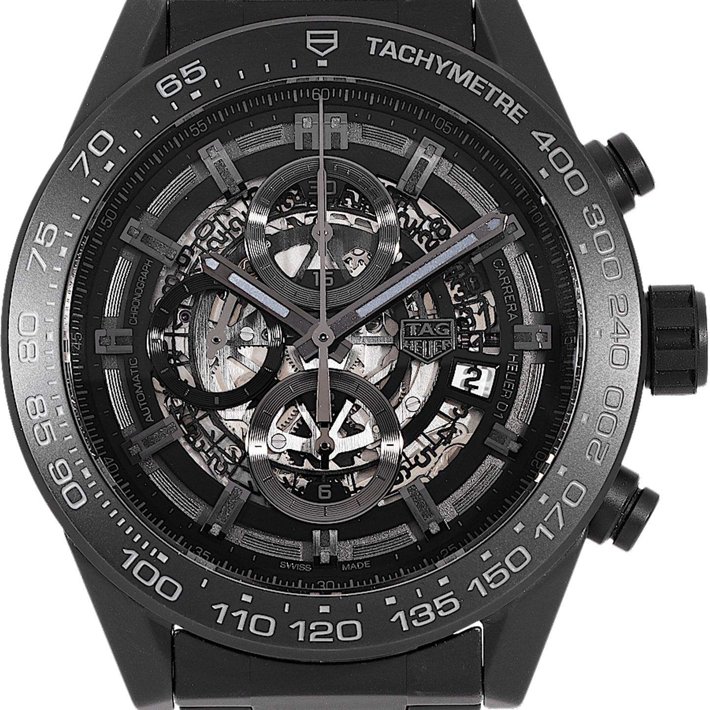 TAG Heuer Carrera Calibre HEUER 01 CAR2A91.BH0742 (2019) - Transparent dial 45 mm Ceramic case (2/5)
