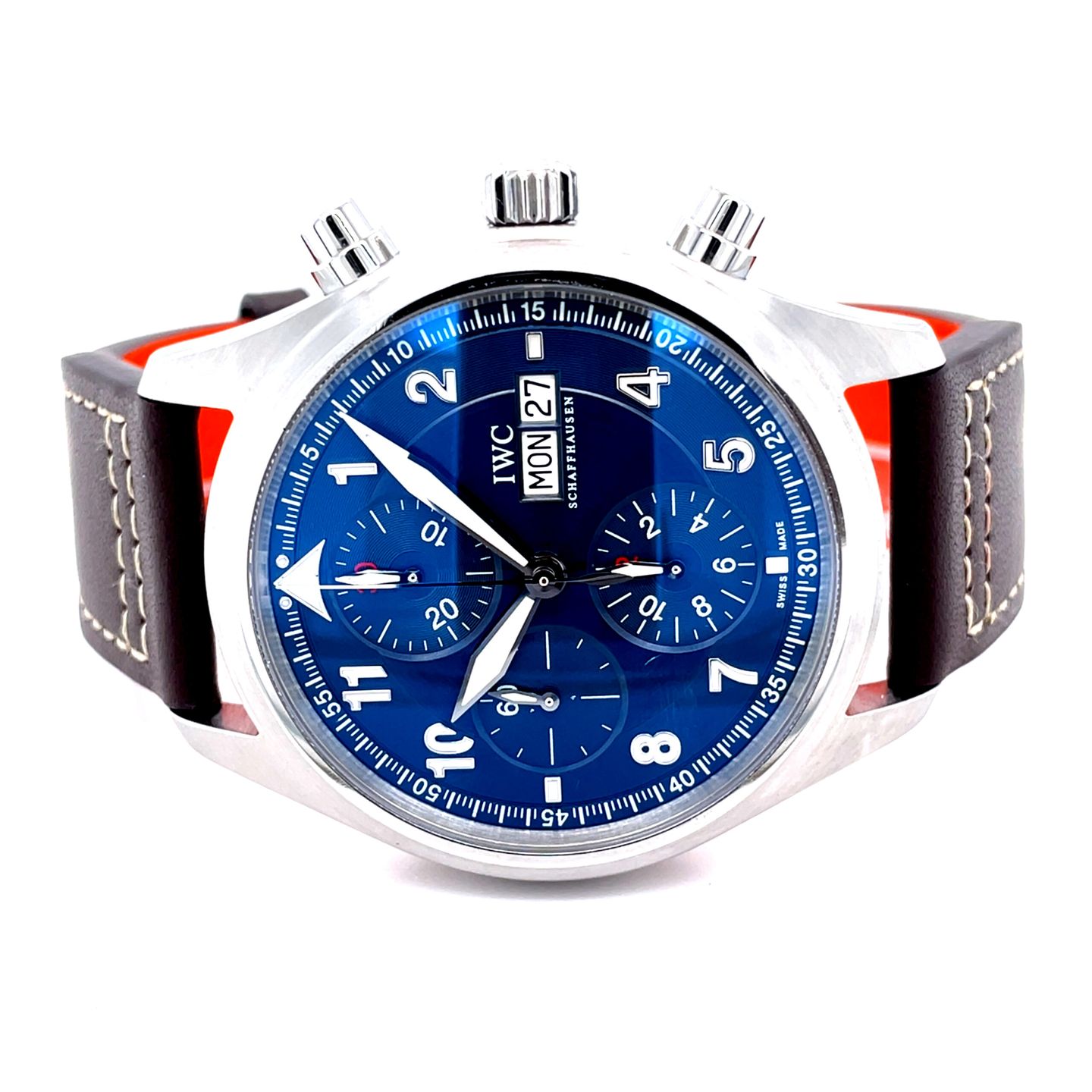 IWC Pilot Spitfire Chronograph IW371712 (2008) - Blue dial 42 mm Steel case (1/8)