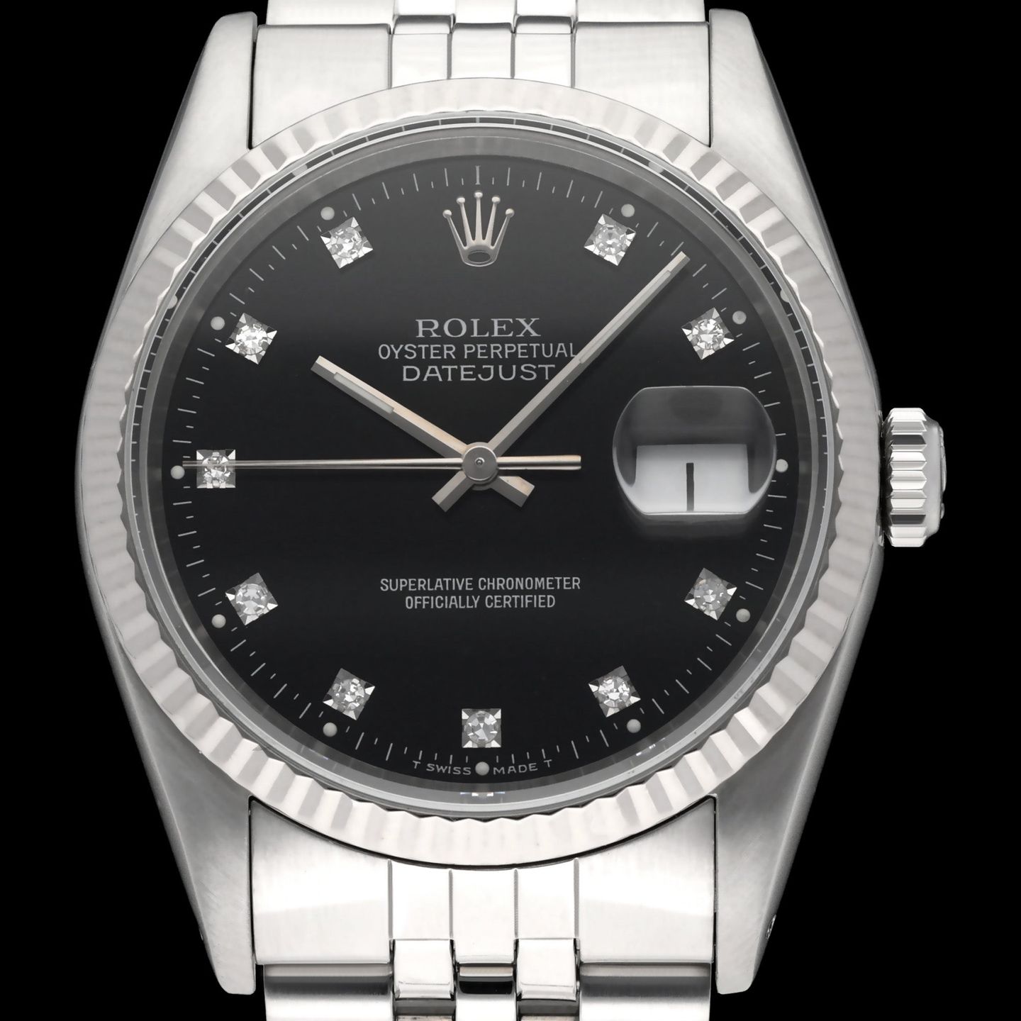 Rolex Datejust 36 16234 (1991) - Black dial 36 mm Steel case (1/8)