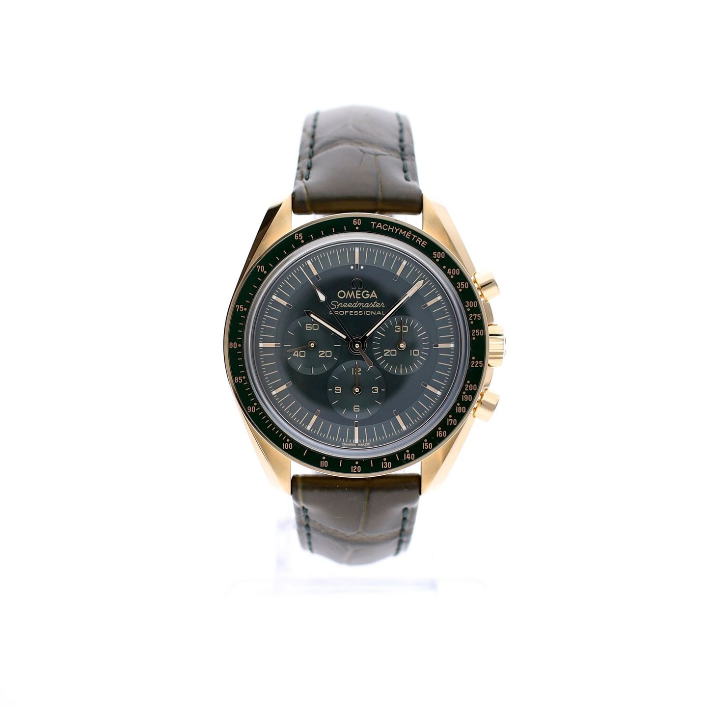 Omega Speedmaster Professional Moonwatch 310.63.42.50.10.001 (2025) - Green dial 42 mm Yellow Gold case (1/8)