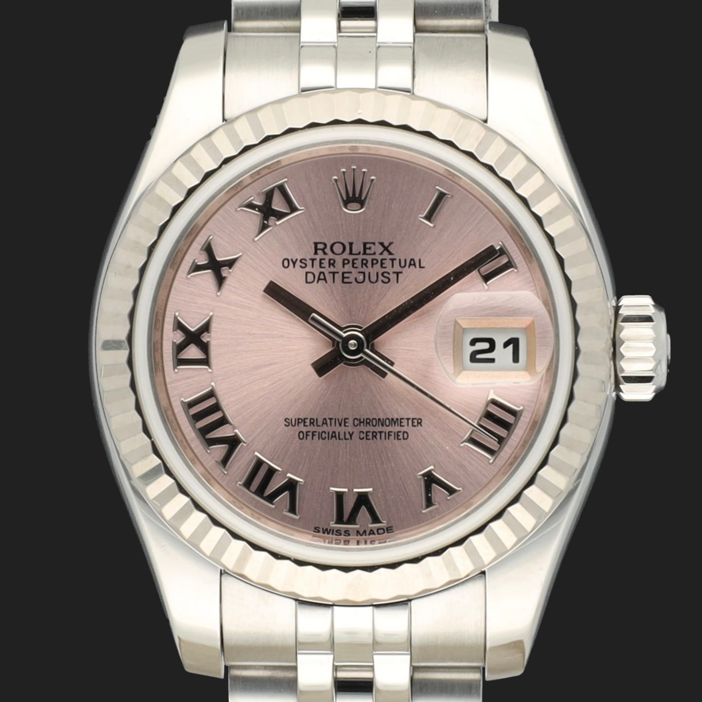 Rolex Lady-Datejust 179174 (2016) - Pink dial 26 mm Steel case (3/8)