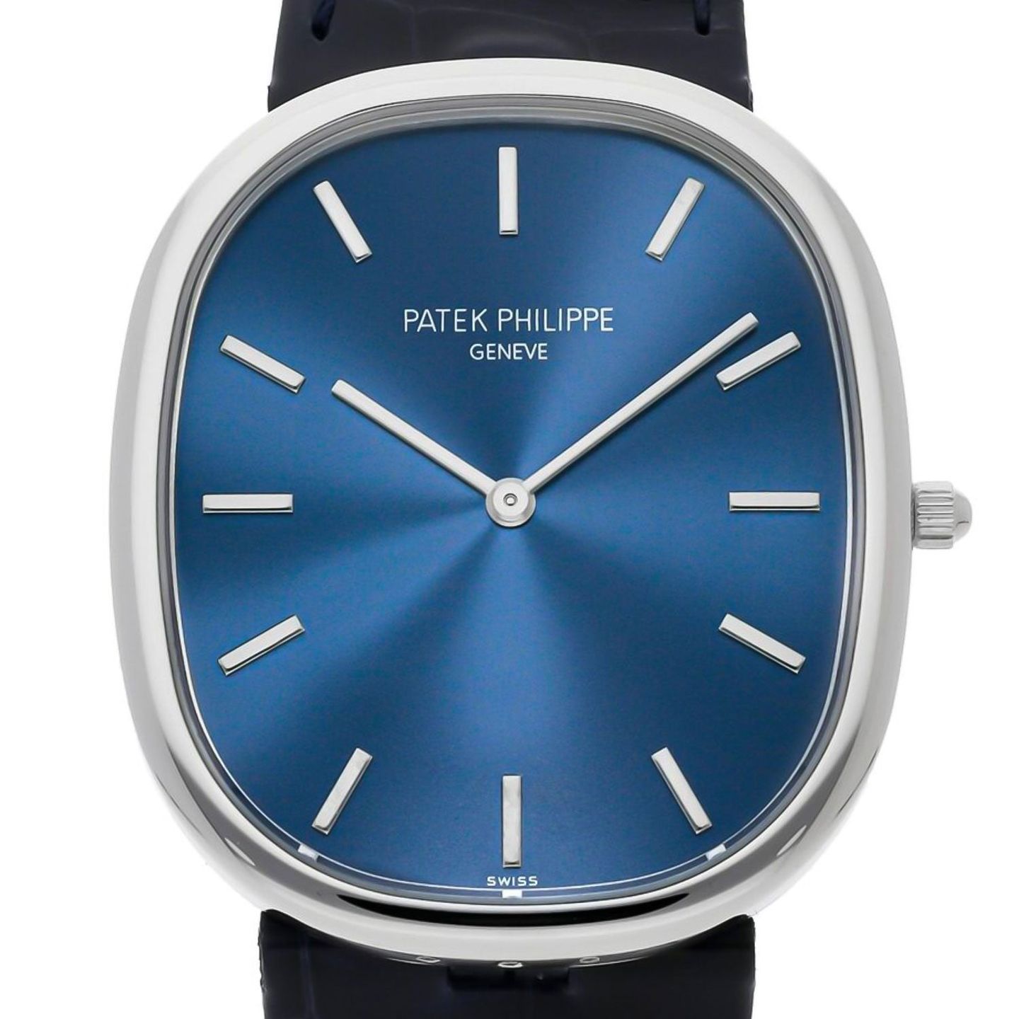 Patek Philippe Golden Ellipse 5738P-001 (2022) - Blue dial 35 mm Platinum case (2/6)