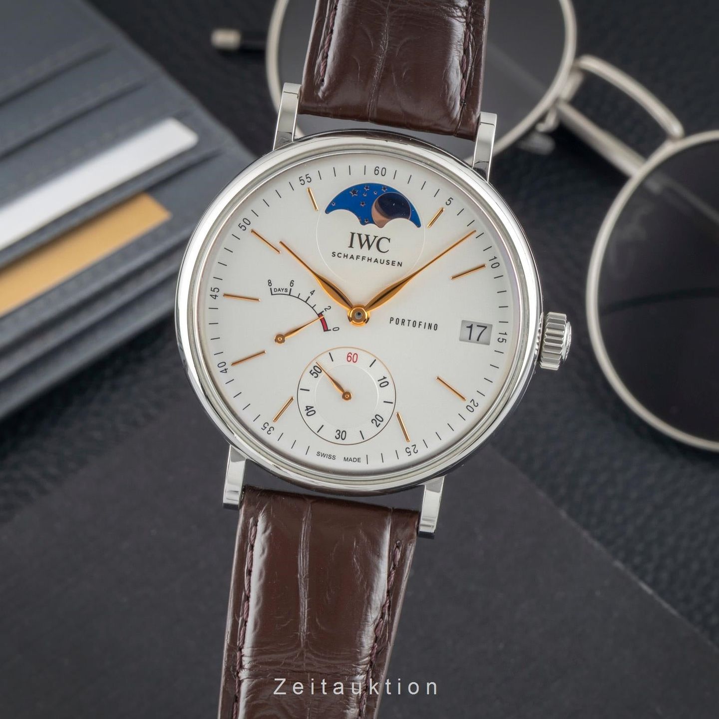 IWC Portofino Hand-Wound IW516401 (Onbekend (willekeurig serienummer)) - Zilver wijzerplaat 45mm Staal (1/8)