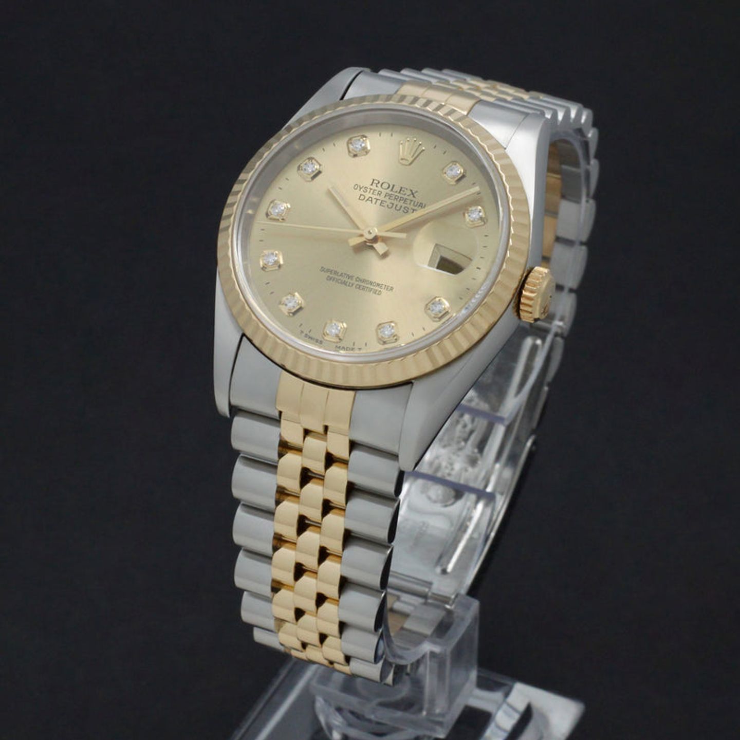 Rolex Datejust 36 16233 (1995) - Gold dial 36 mm Gold/Steel case (2/7)