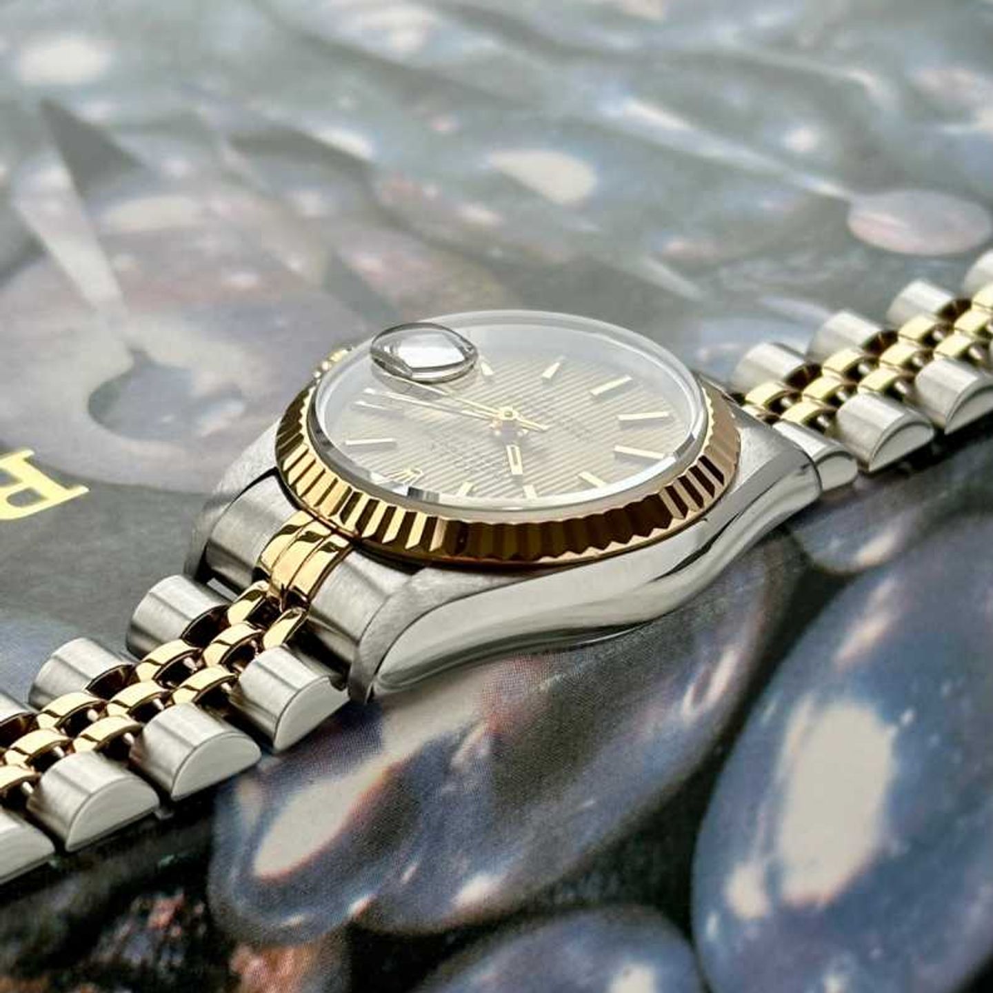 Rolex Lady-Datejust 69173 (1995) - Gold dial 26 mm Gold/Steel case (8/8)