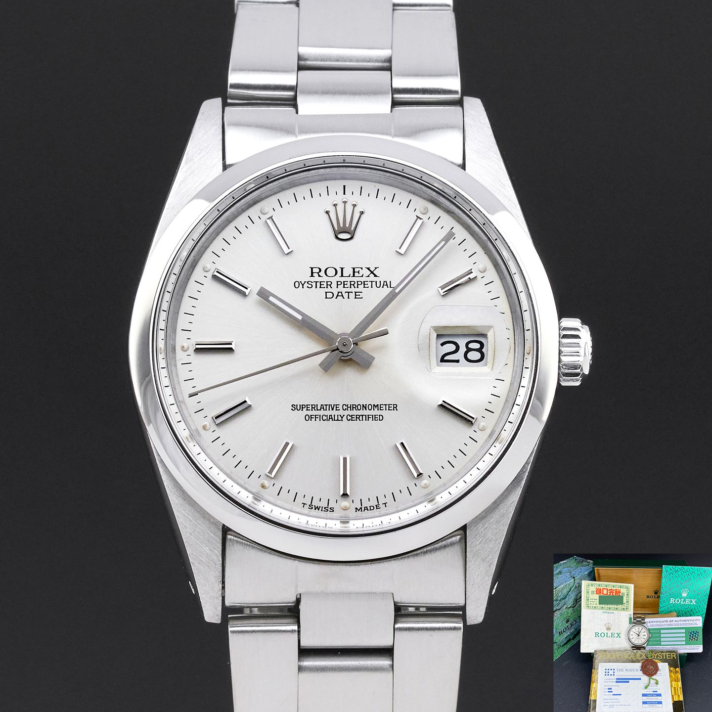 Rolex Oyster Perpetual Date 15000 (1988) - 34 mm Steel case (1/8)