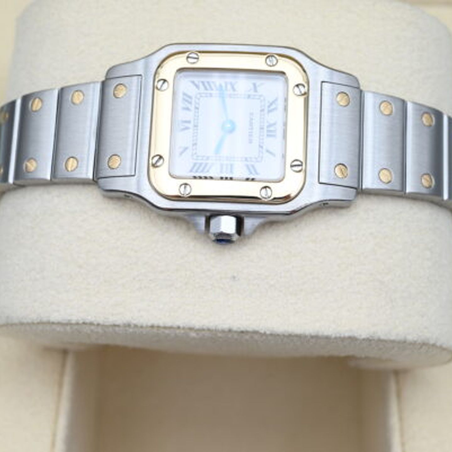 Cartier Santos Galbée 1567 (Unknown (random serial)) - White dial 24 mm Gold/Steel case (5/7)