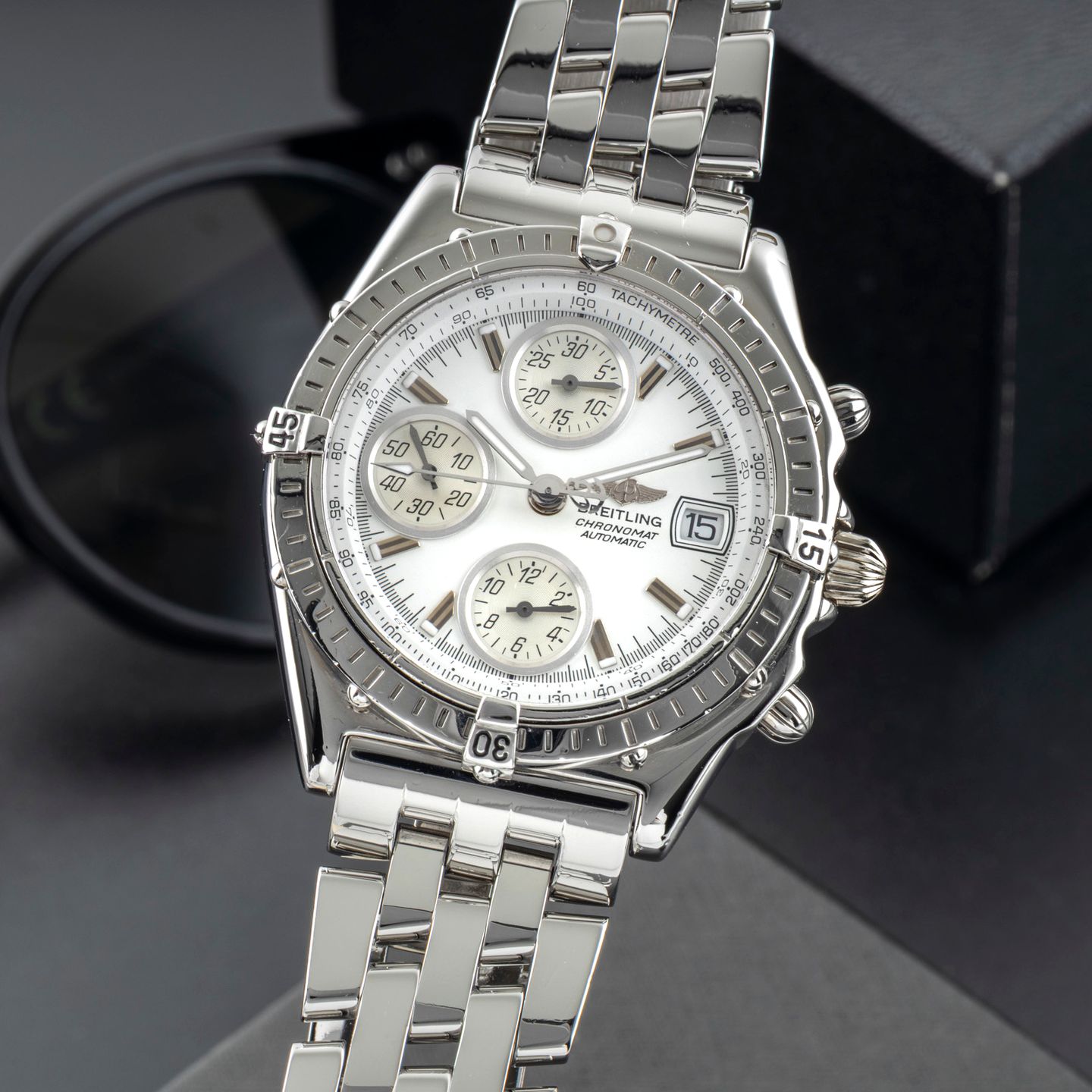 Breitling Chronomat A13050.1 (1999) - White dial 39 mm Steel case (3/8)
