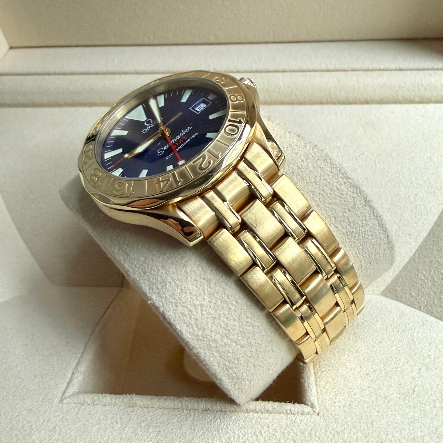 Omega Seamaster Diver 300 M 2134.80.00 (2001) - Blauw wijzerplaat 41mm Geelgoud (3/7)