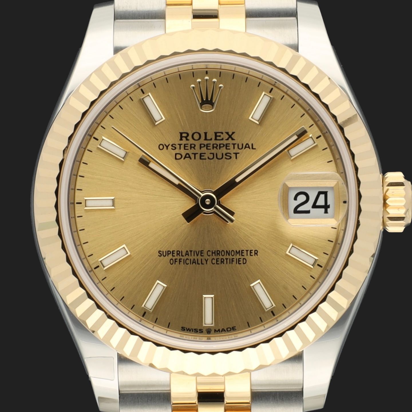 Rolex Datejust 31 278273 (2023) - Champagne dial 31 mm Gold/Steel case (2/6)