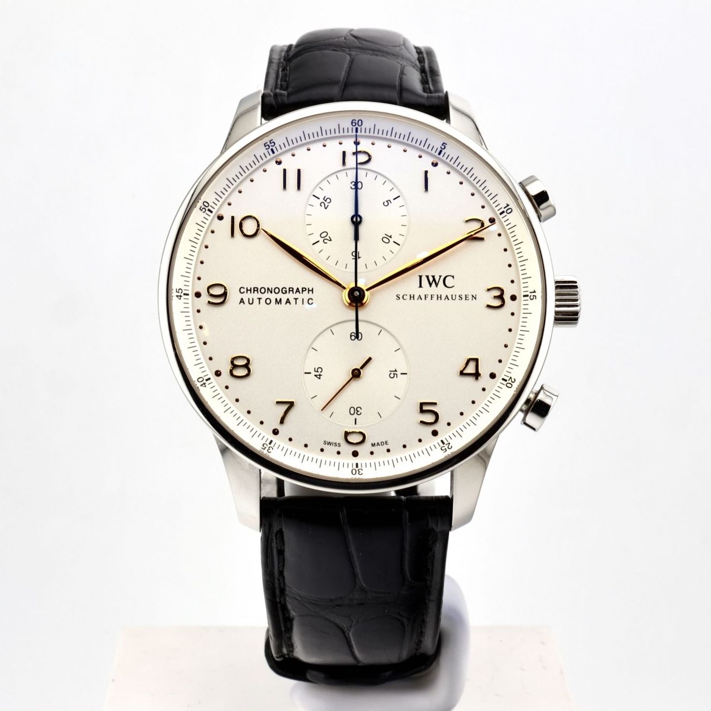 IWC Portuguese Chronograph IW371404 (2014) - White dial 40 mm Steel case (1/2)