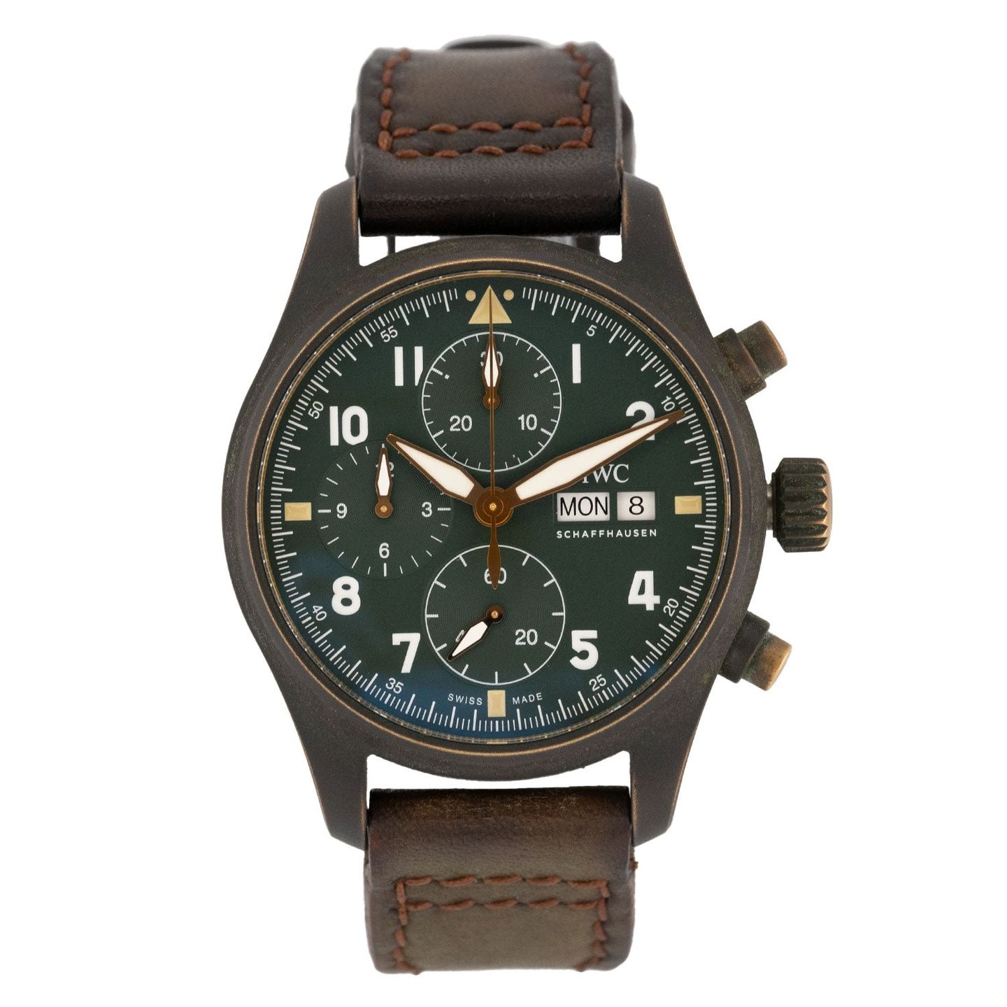 IWC Pilot Spitfire Chronograph IW387902 (2020) - Groen wijzerplaat 41mm Brons (1/5)