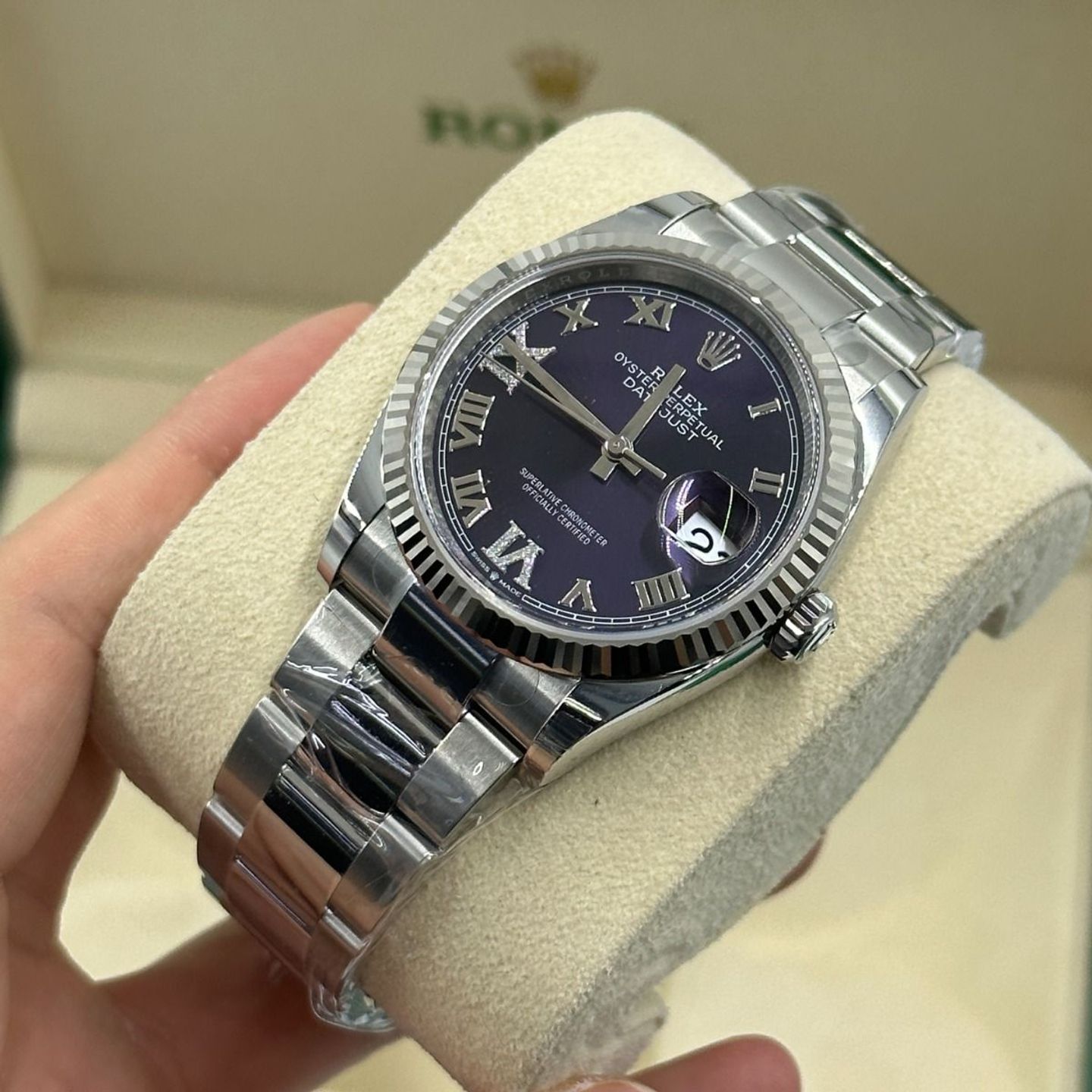 Rolex Datejust 36 126234 (2024) - Purple dial 36 mm Steel case (8/8)