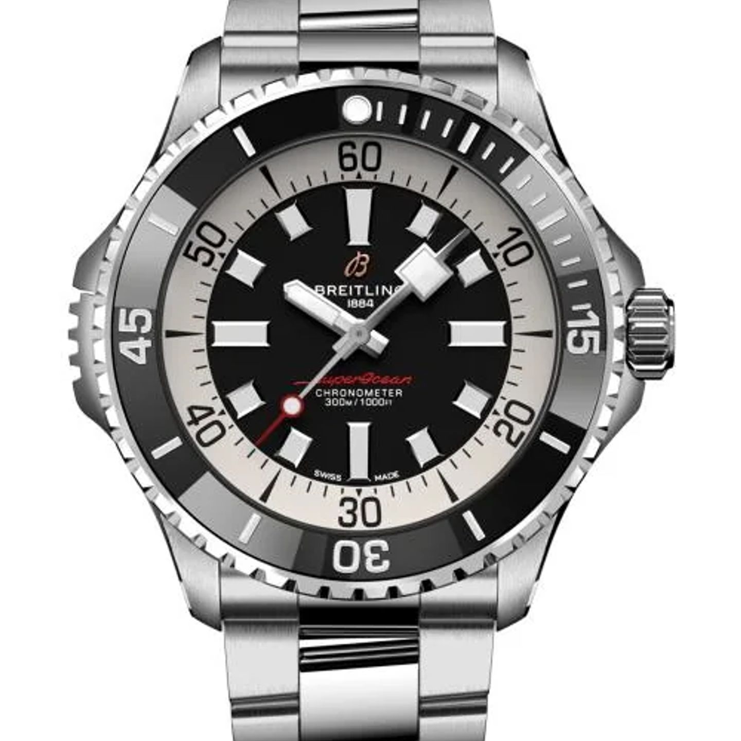 Breitling Superocean A17378211B1A1 (2026) - Zwart wijzerplaat 46mm Staal (1/1)