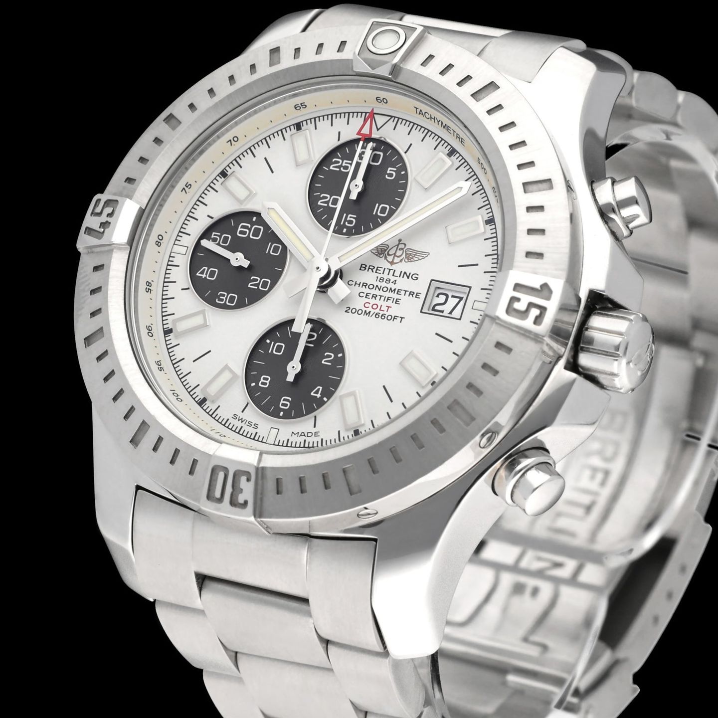 Breitling Colt Chronograph Automatic A13388 (2015) - Black dial 44 mm Steel case (7/8)