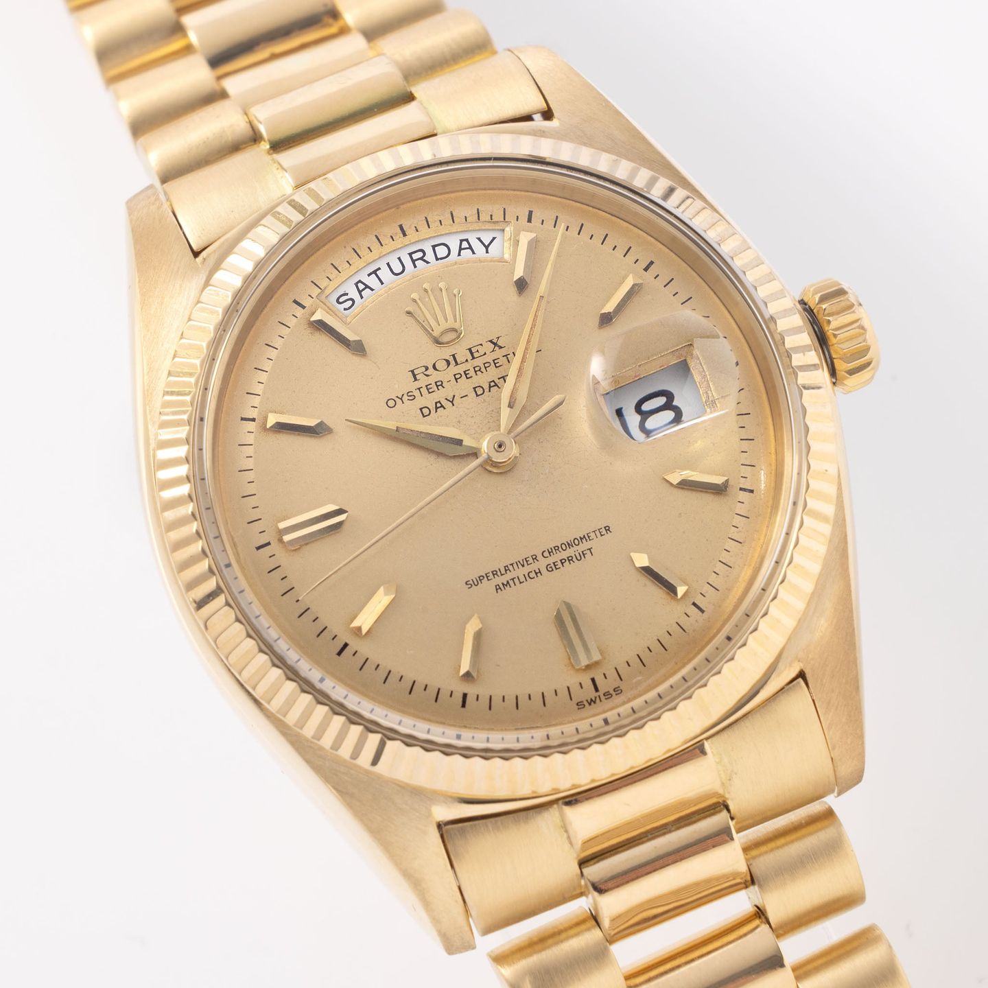 Rolex Day-Date 1803 (1960) - Champagne dial 36 mm Yellow Gold case (3/8)