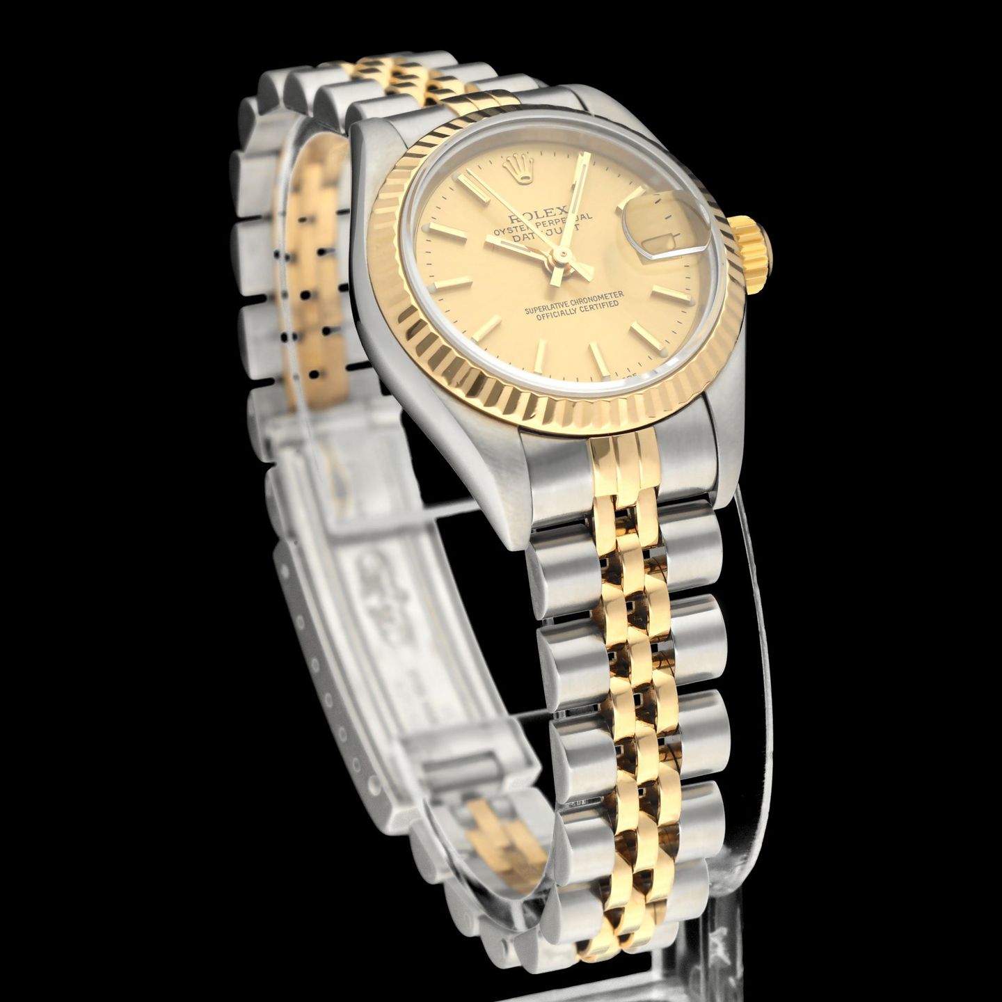 Rolex Lady-Datejust 79173 (2001) - Champagne dial 26 mm Gold/Steel case (5/8)
