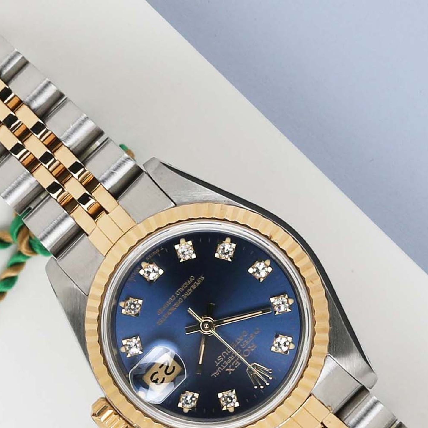 Rolex Lady-Datejust 69173 (1996) - Blue dial 26 mm Gold/Steel case (3/7)