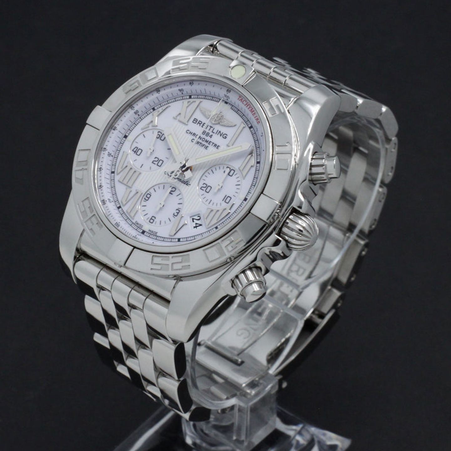 Breitling Chronomat 44 AB0110 (2010) - Wit wijzerplaat 44mm Staal (5/7)