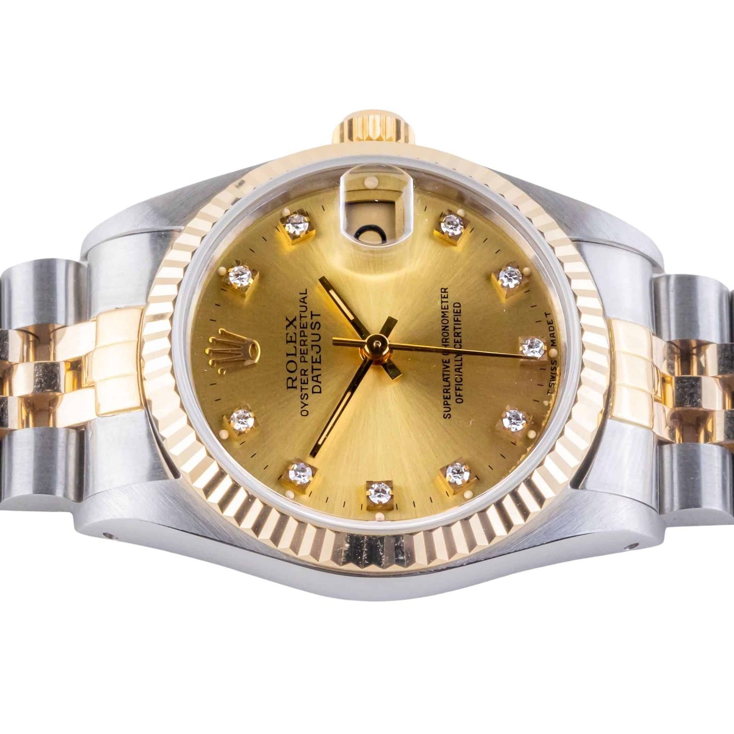 Rolex Datejust 31 68273 (1991) - Champagne dial 31 mm Gold/Steel case (5/8)