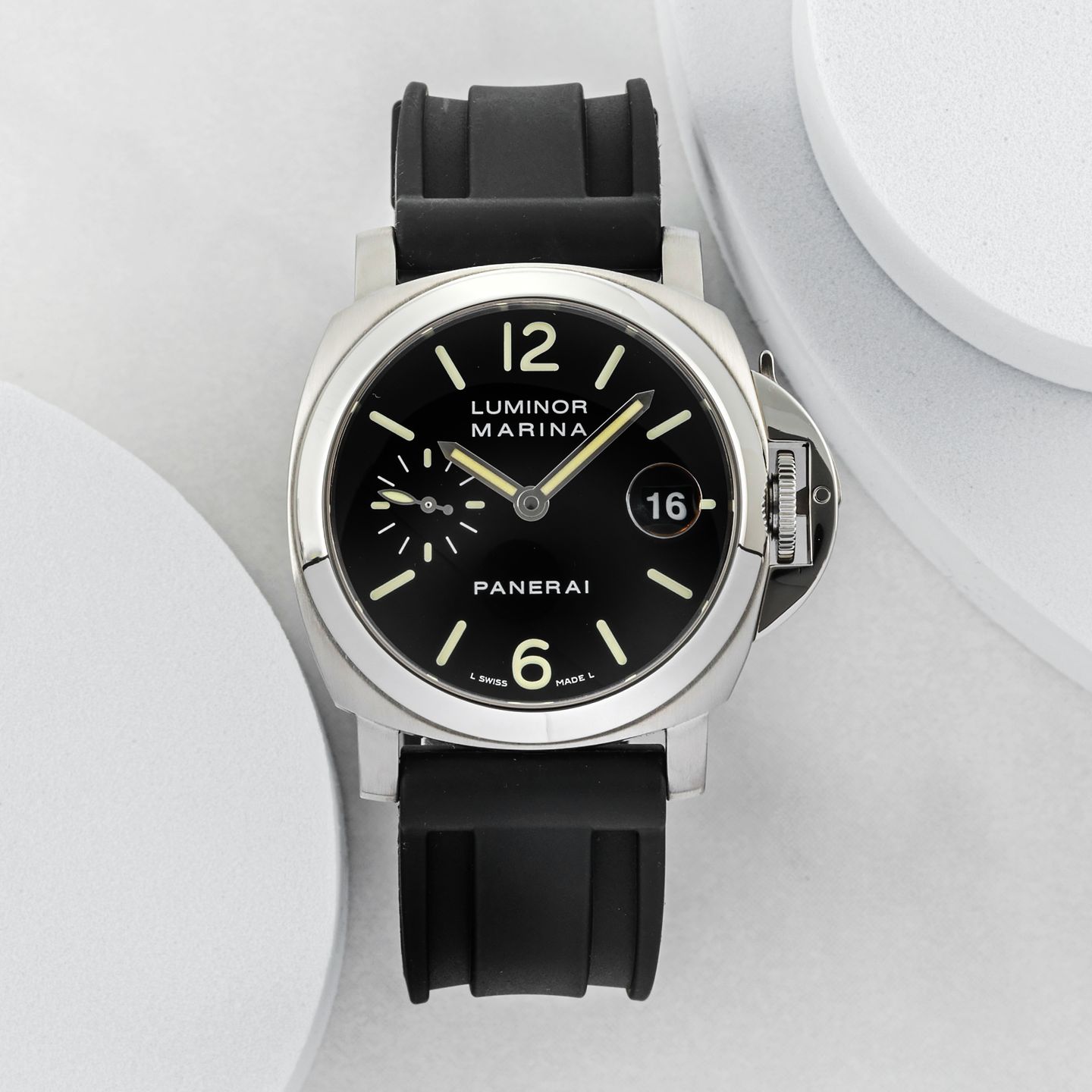 Panerai Luminor Marina Automatic PAM00050 (2006) - Zwart wijzerplaat 40mm Staal (2/8)