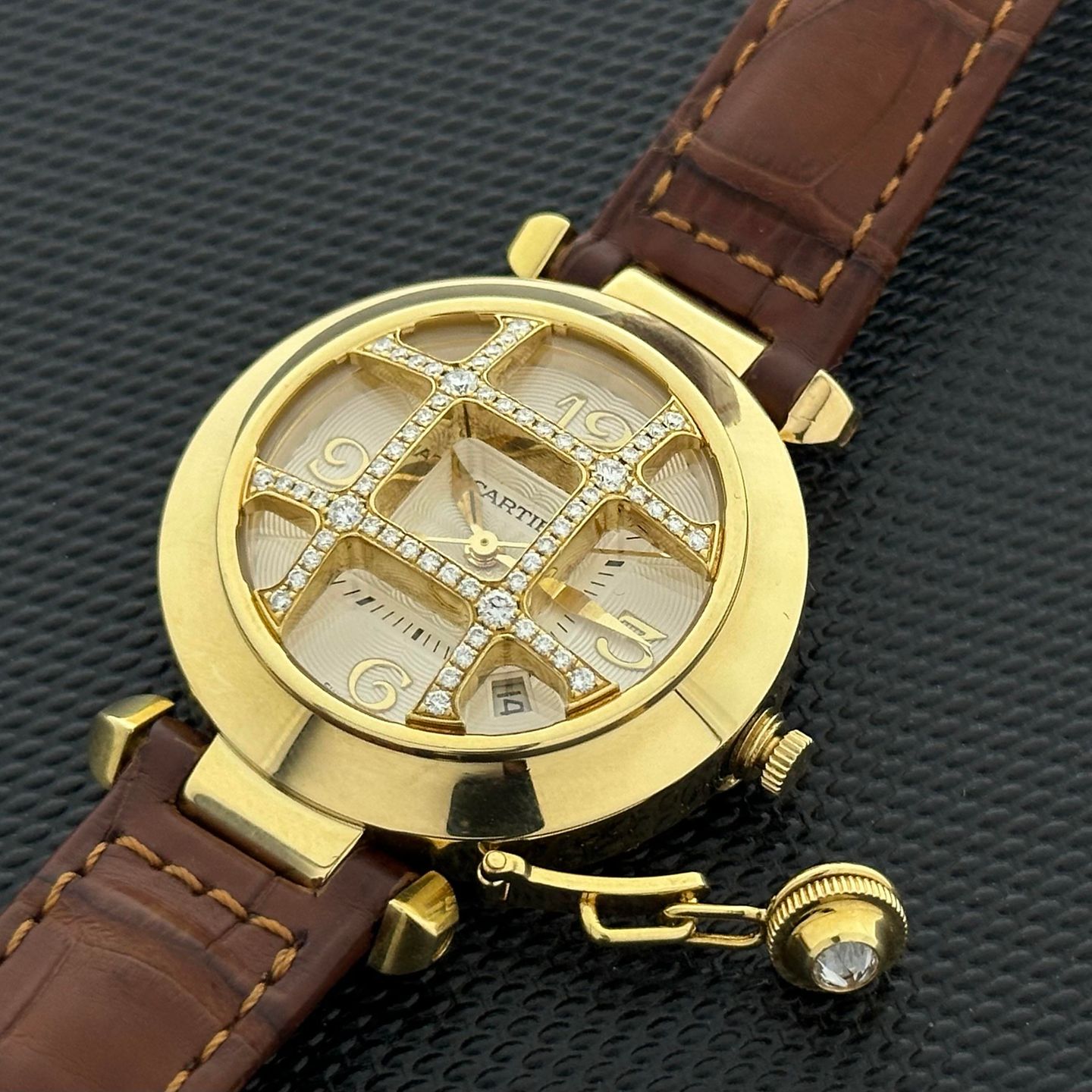 Cartier Pasha 2520 (Unknown (random serial)) - Silver dial 32 mm Yellow Gold case (6/8)