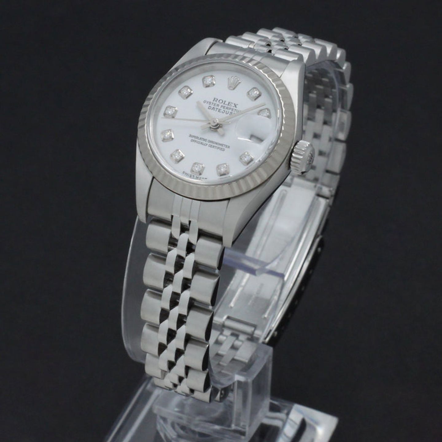 Rolex Lady-Datejust 79174 (2002) - Wit wijzerplaat 26mm Staal (2/7)