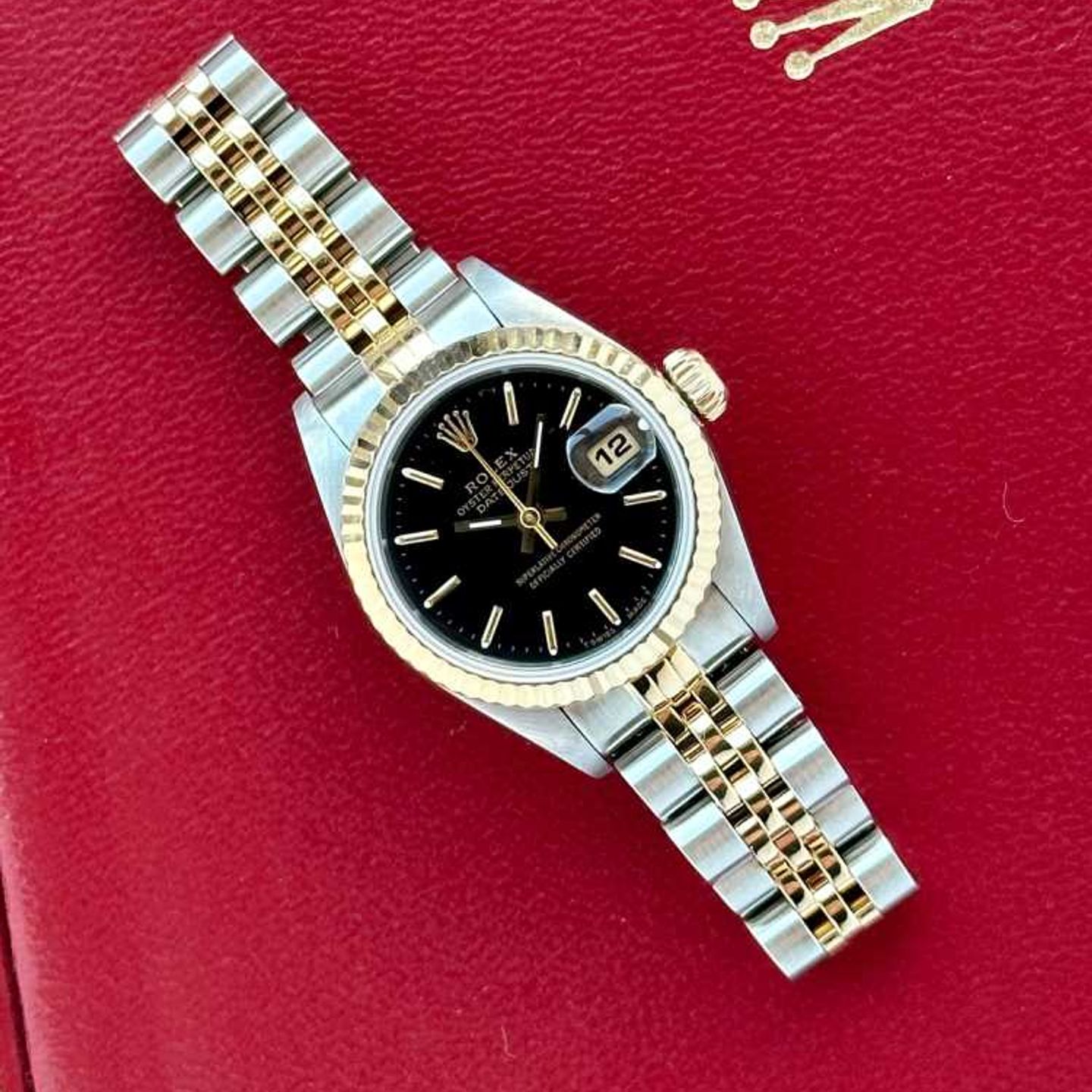 Rolex Lady-Datejust 69173 (1993) - Black dial 26 mm Gold/Steel case (2/8)
