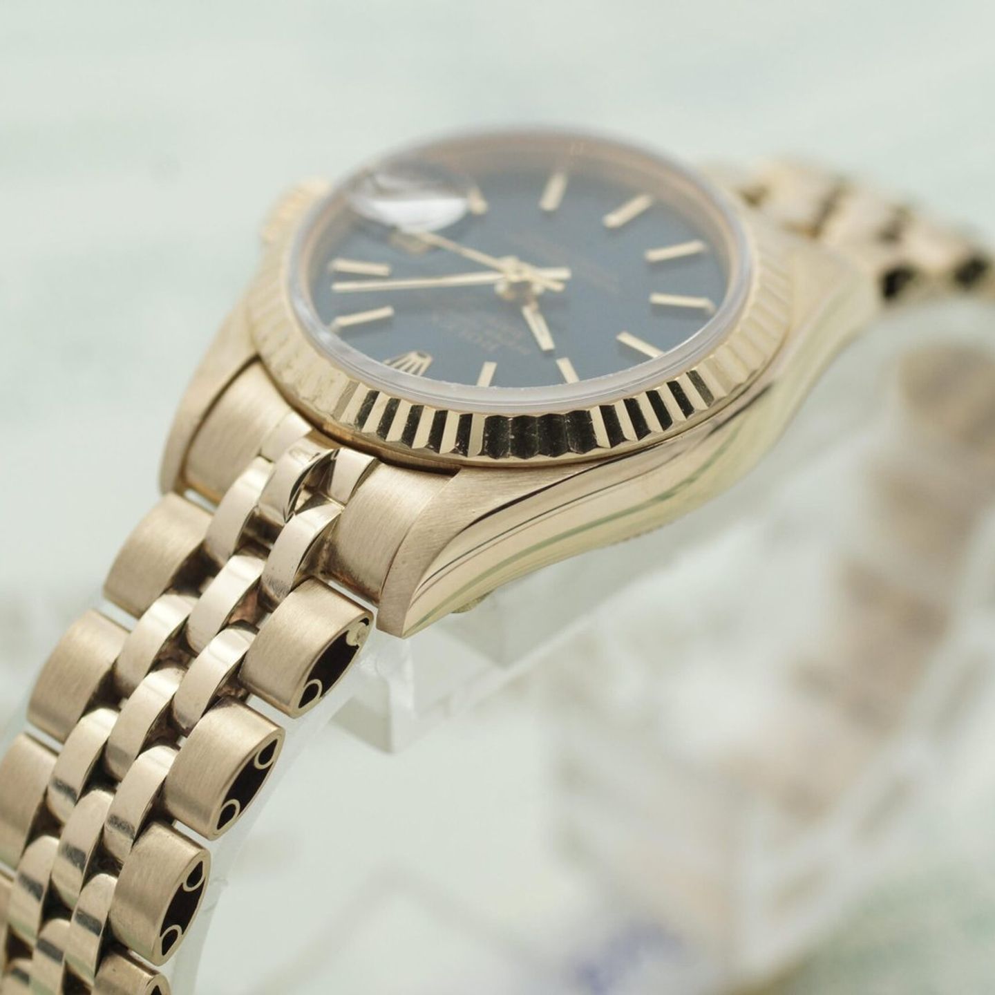 Rolex Lady-Datejust 69178 (1991) - Blauw wijzerplaat 26mm Geelgoud (8/8)